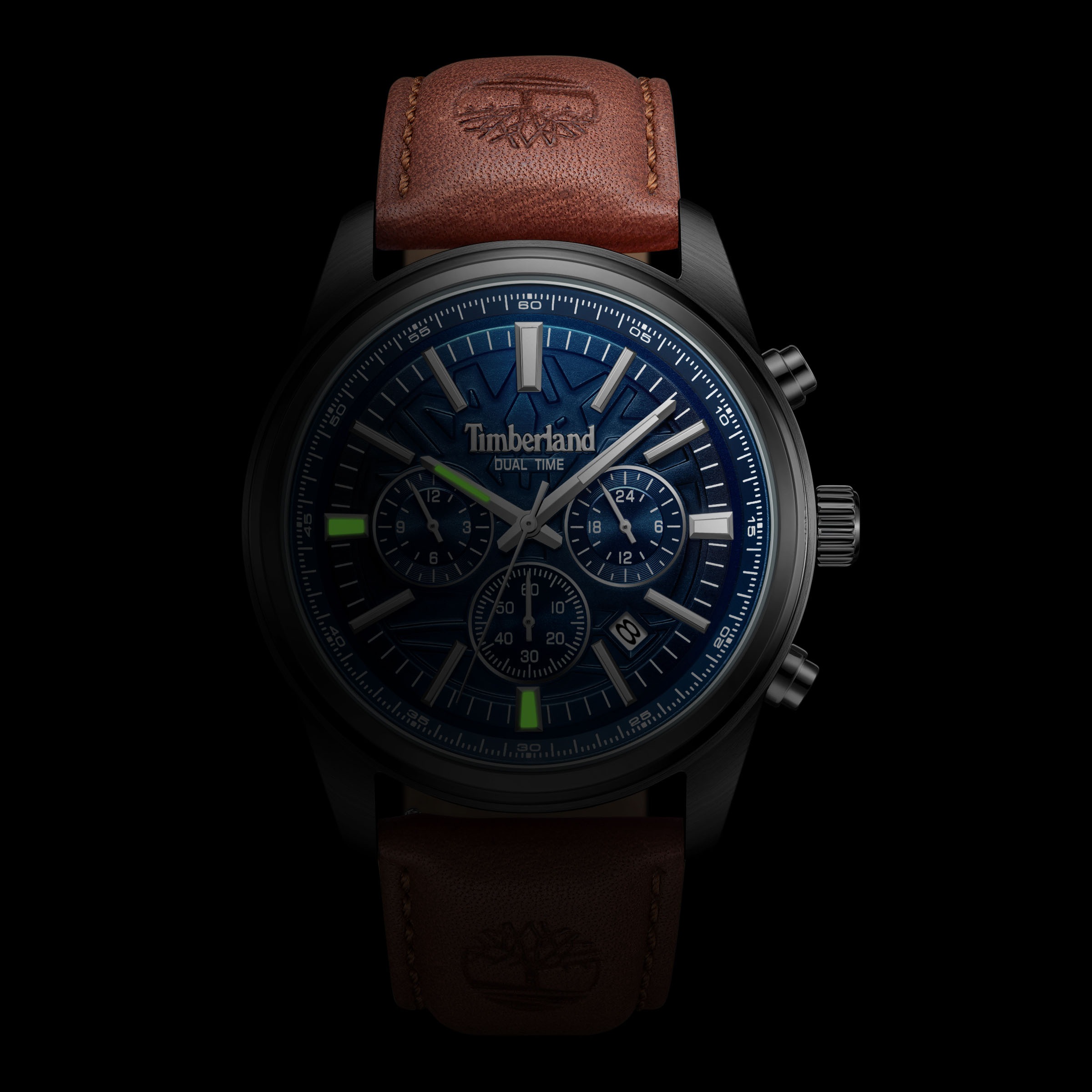 Timberland Chronograph »NORTHBRIDGE«, Quarzuhr, Armbanduhr, Herrenuhr, Lederarmband, Stoppfunktion, Datum