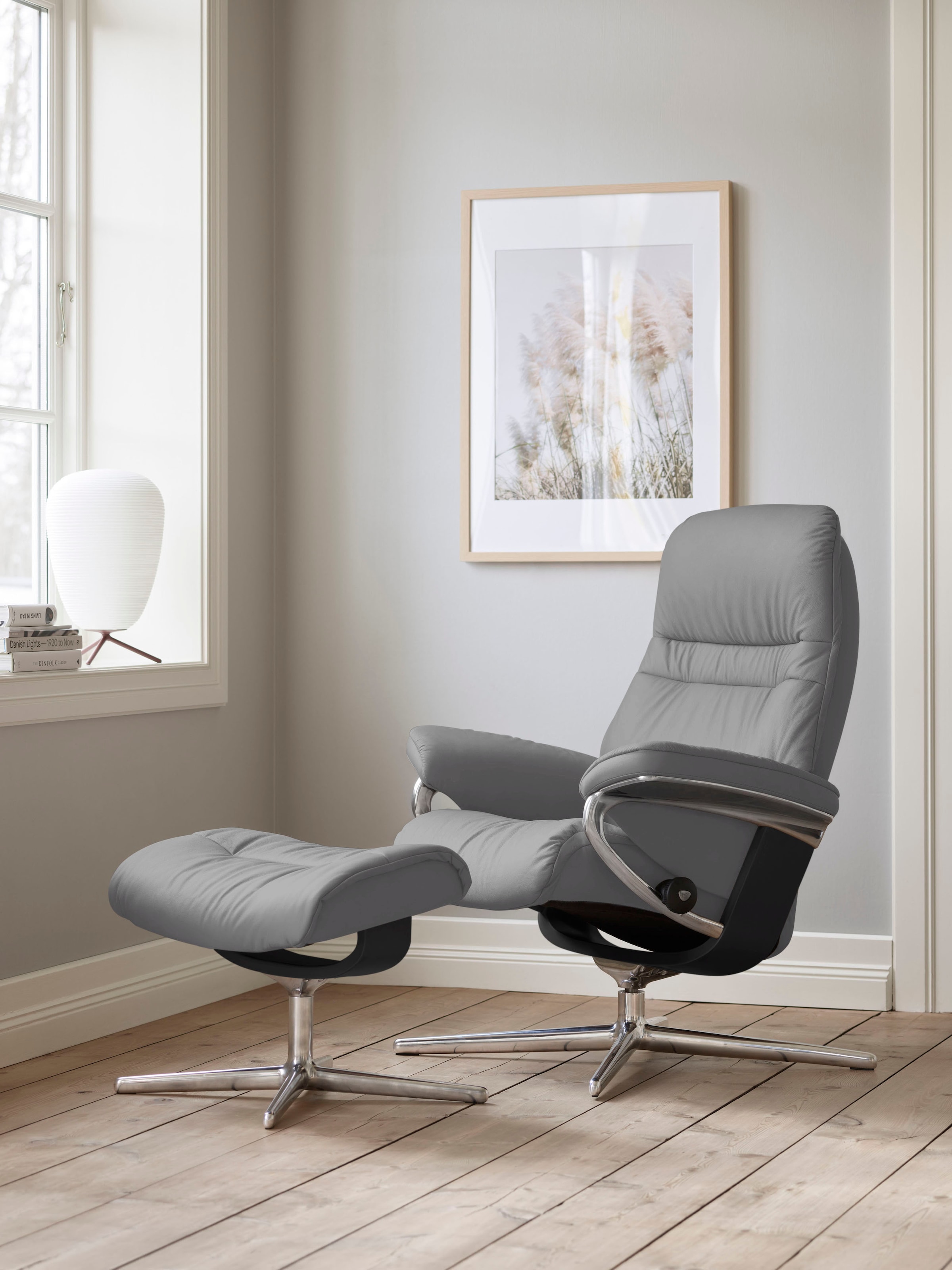 Stressless Relaxsessel "Sunrise" mit Cross Base, Größe S, M & L, Holzakzent Schwarz