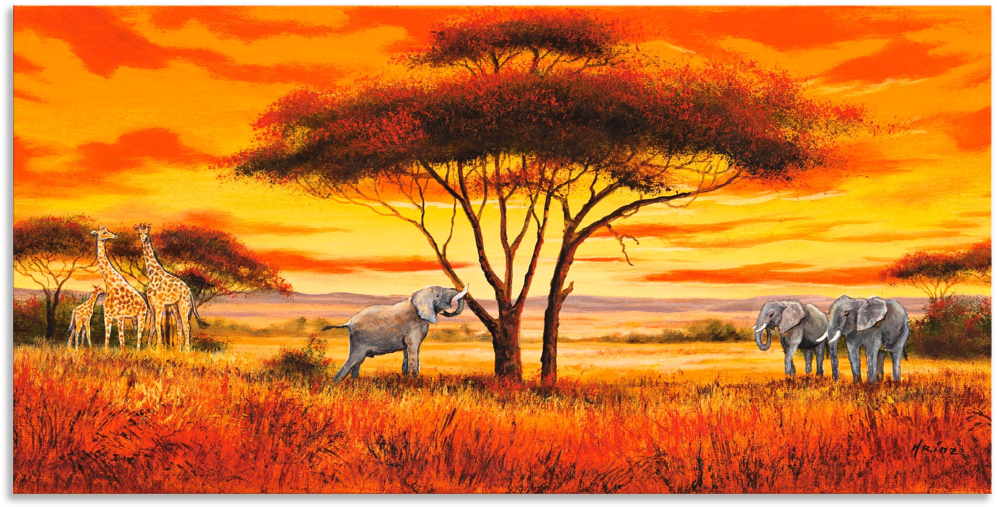 Artland Wandbild "Afrikanische Landschaft II", Afrika, (1 St.), als Alubild, Outdoorbild, Leinwandbild, Wandaufkleber, v