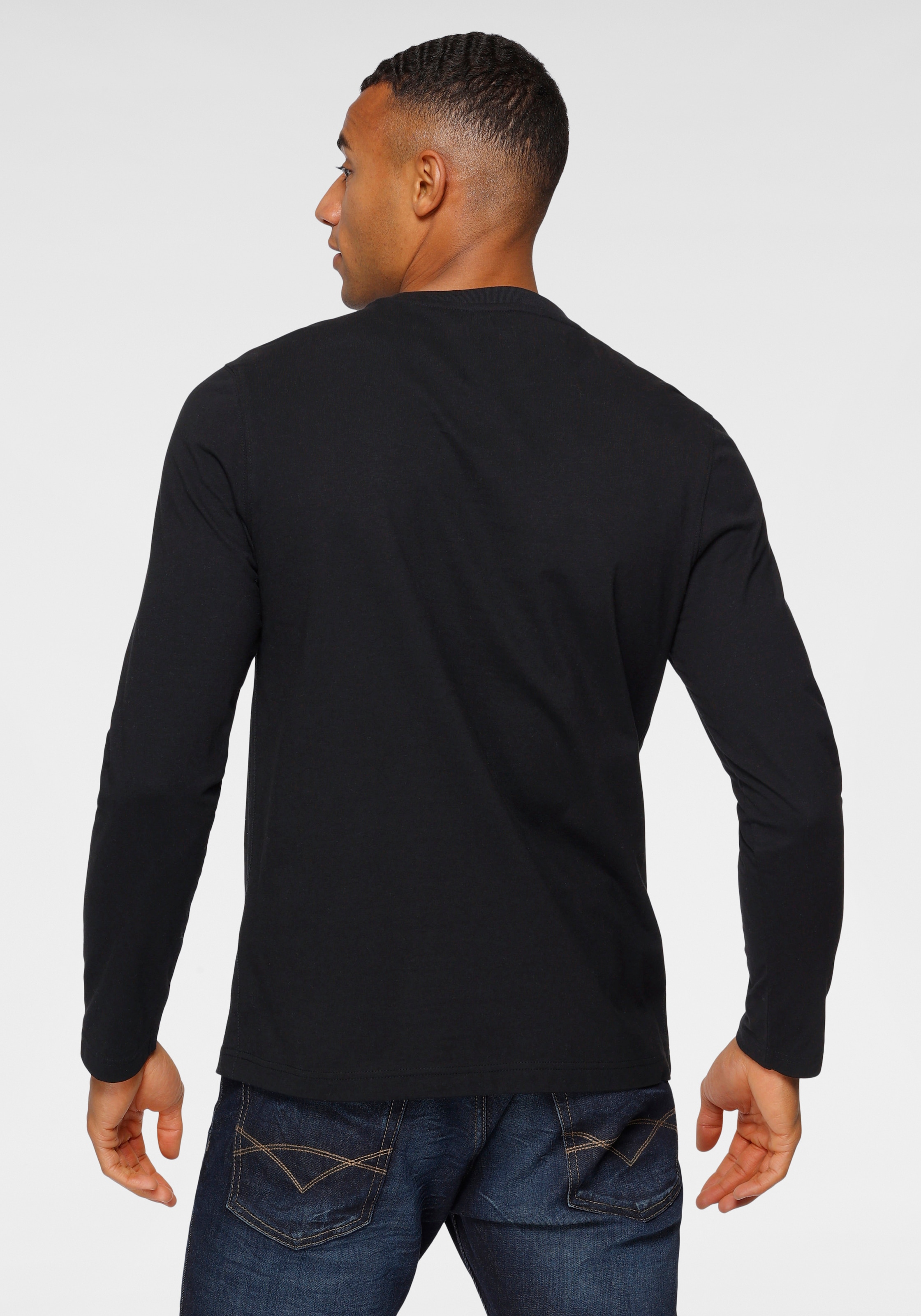 H.I.S Langarmshirt, Langarm, schmaler Basic-Schnitt, bedrucktes Design