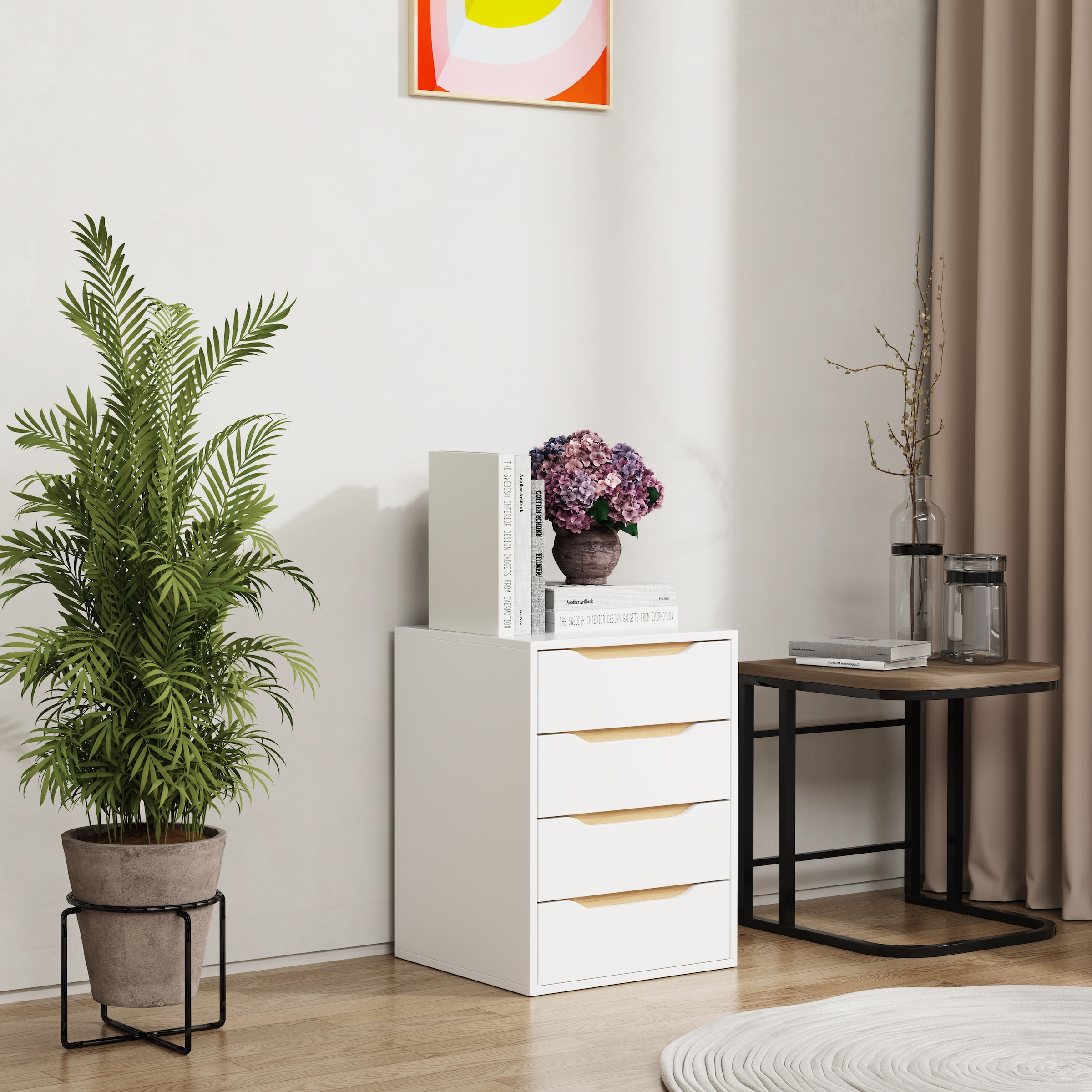 VCM Nachttisch »Holz Nachtschrank Nachttisch Schublade Malira L«