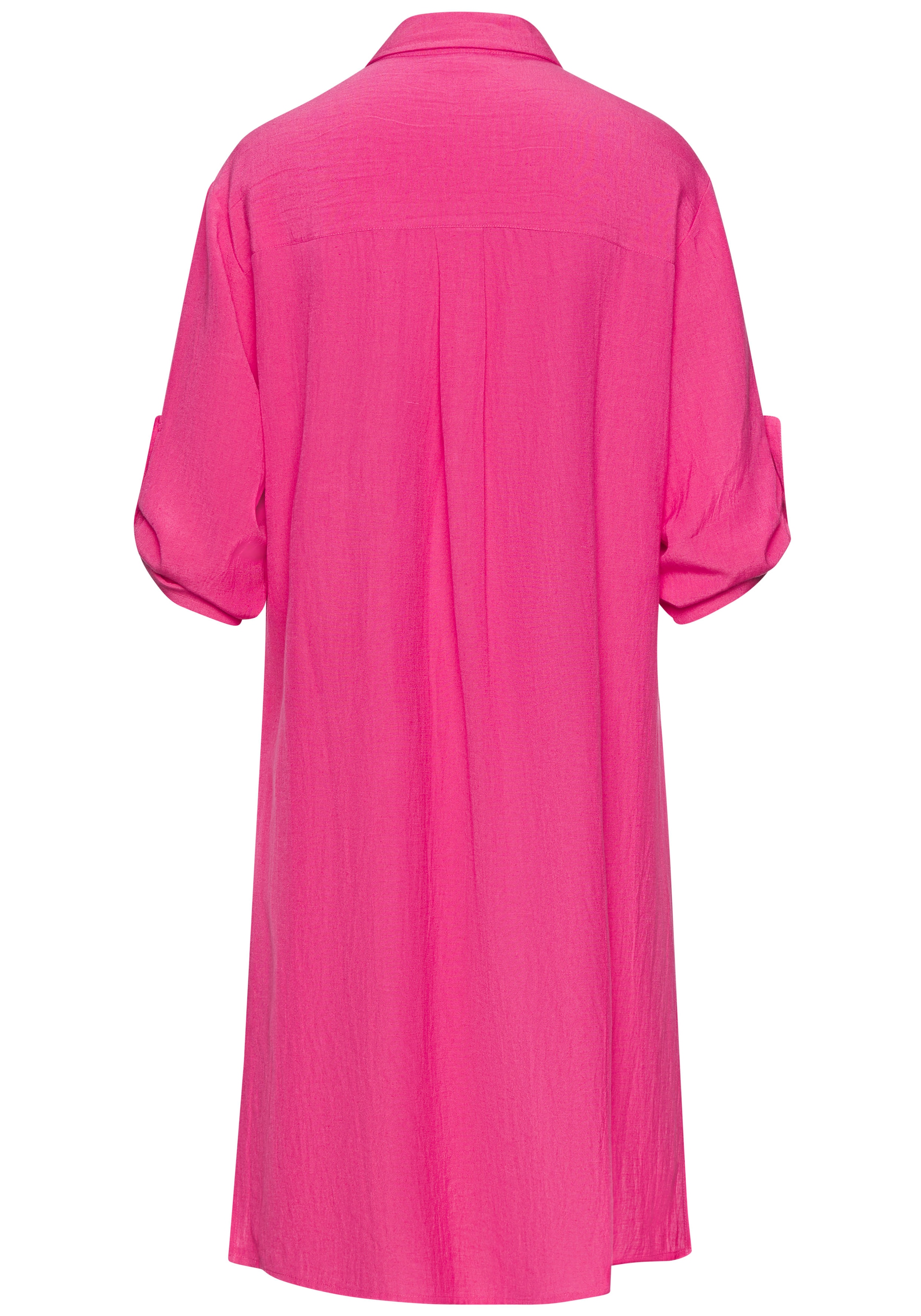 LASCANA Longbluse, aus leichter Webware mit Leinenanteil, luftiges Blusenkleid