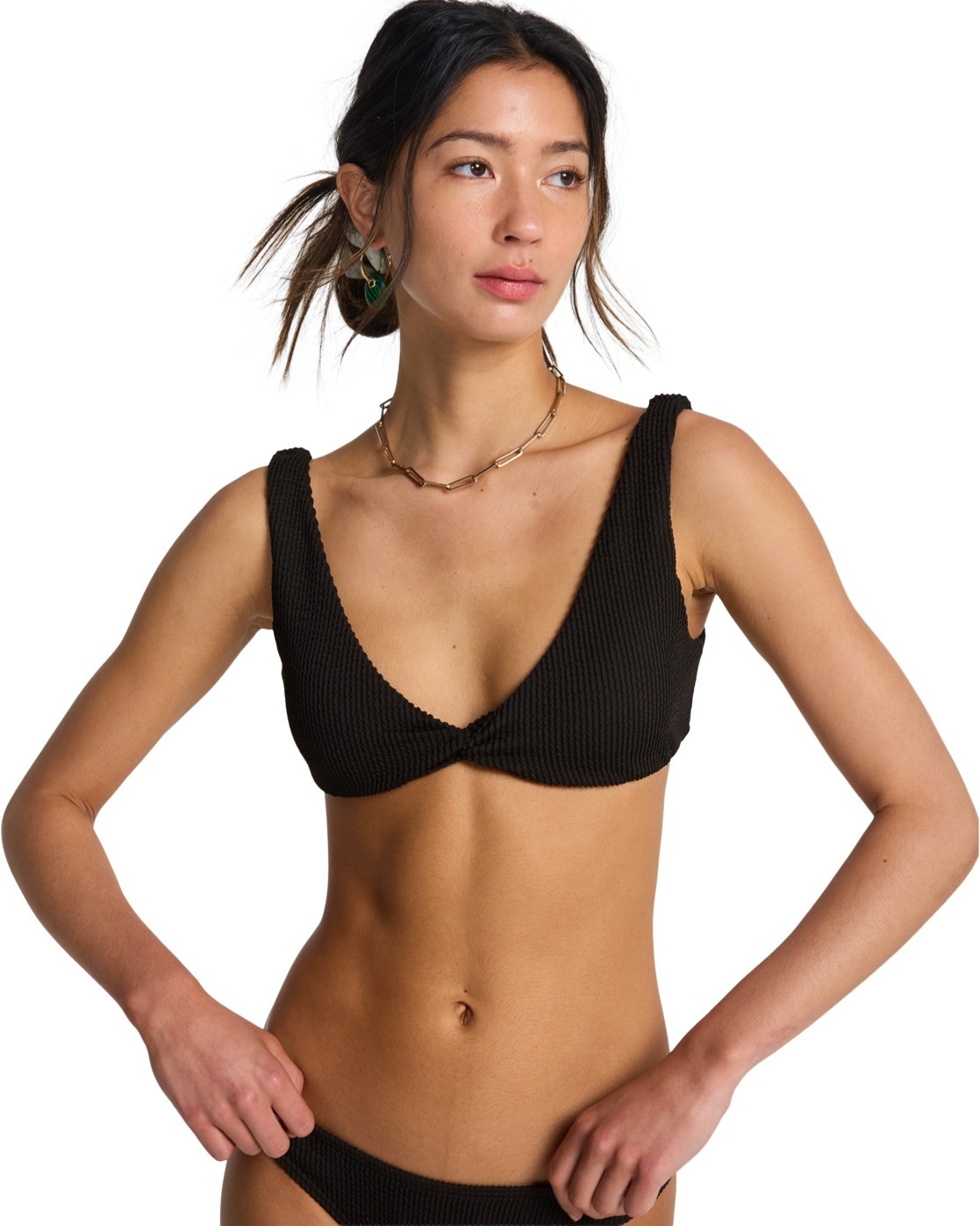 Tankini-Top BILLABONG "Summer High Twist", Damen, Gr. XL, Cup B, schwarz, Obermaterial: 69% Microfaser, 23% Microfaser, 8% Elasthan;, Bikini-Oberteile