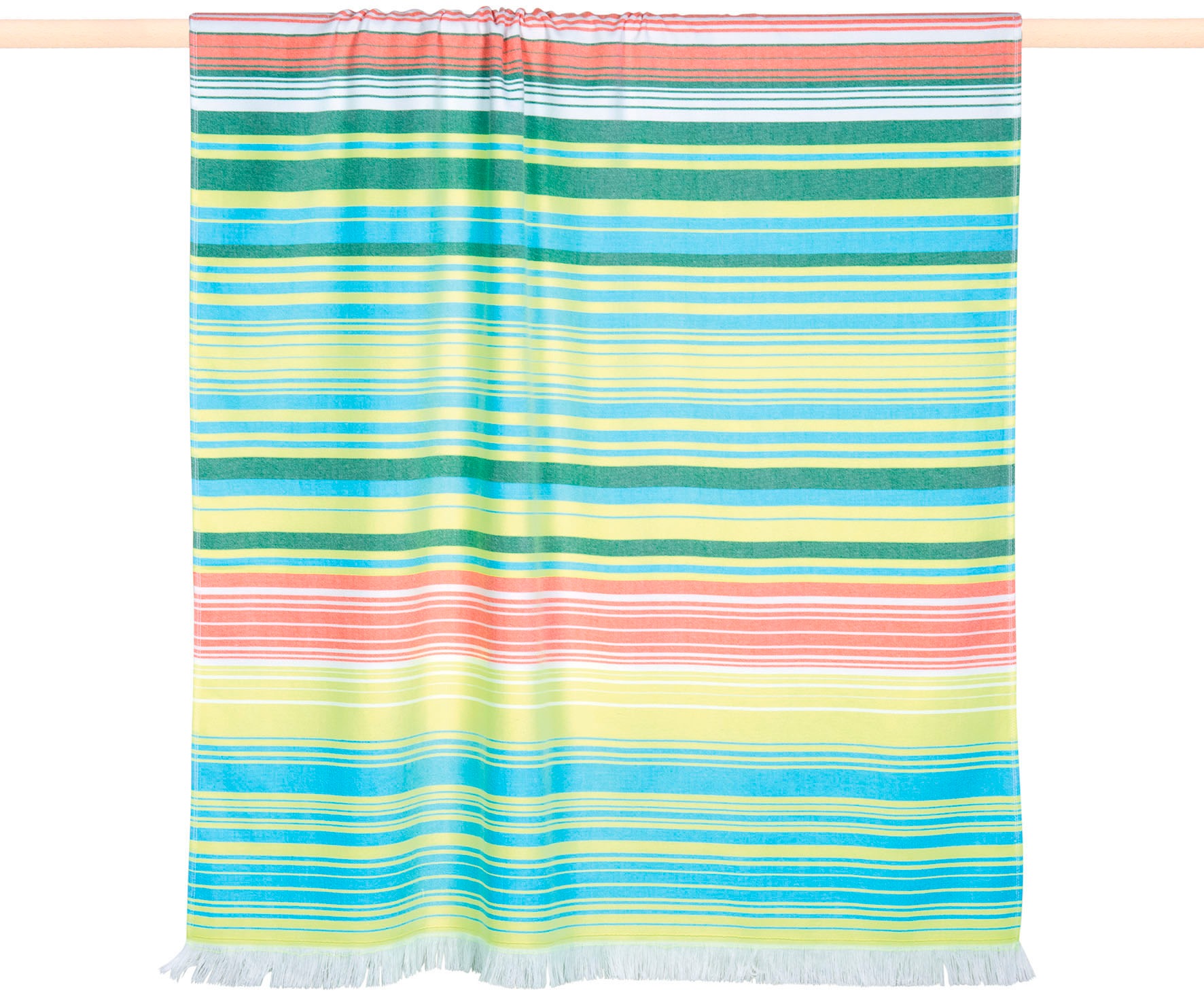 PAD Strandtuch "TRAVEL, 100x180 cm" Made in Europe, gestreift, mit Fransen günstig online kaufen