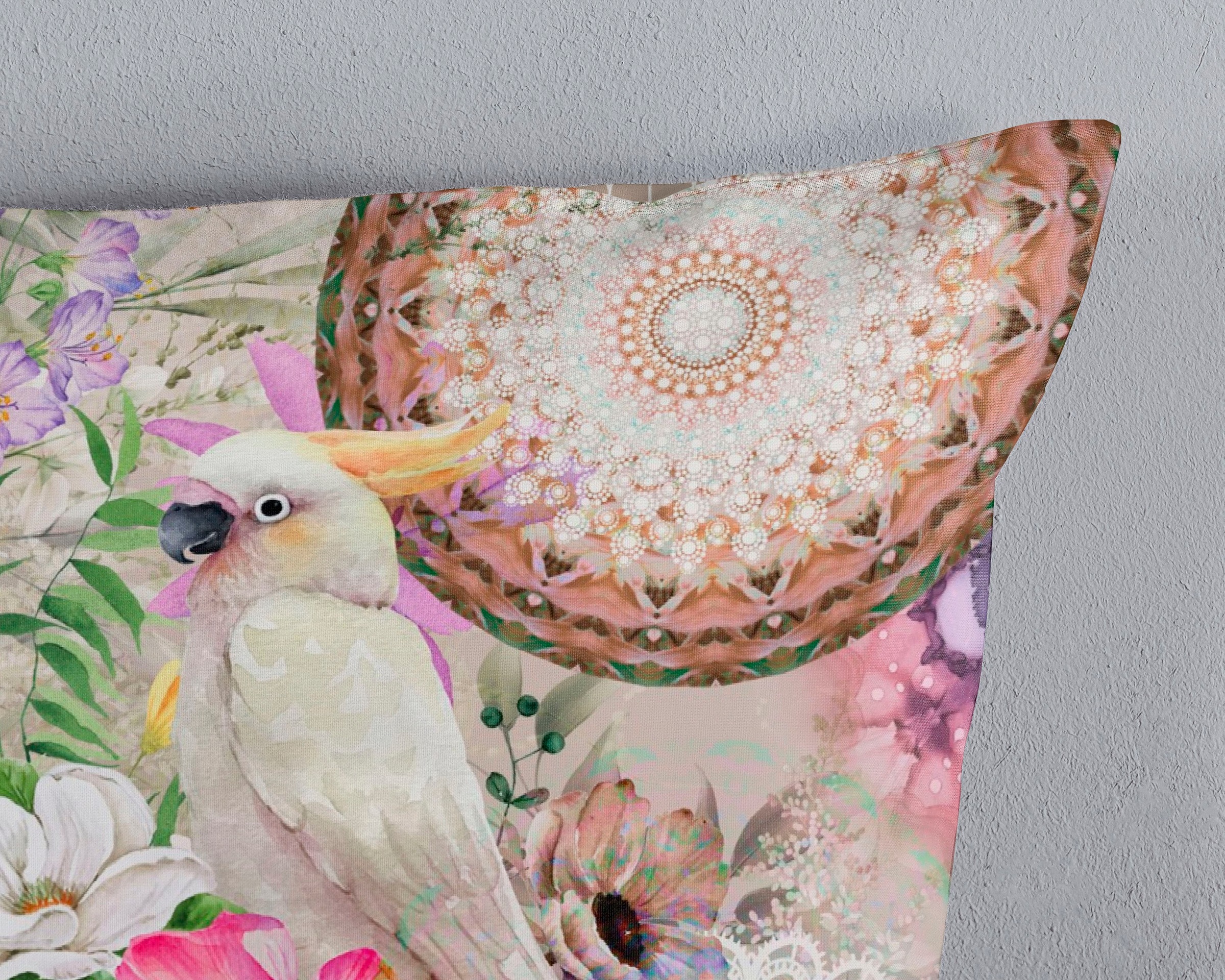 hip Wendebettwäsche »Indah«, Mako-Satin, 135x200, Reißverschluss, Wende, Blumen, Tropisch, Sand