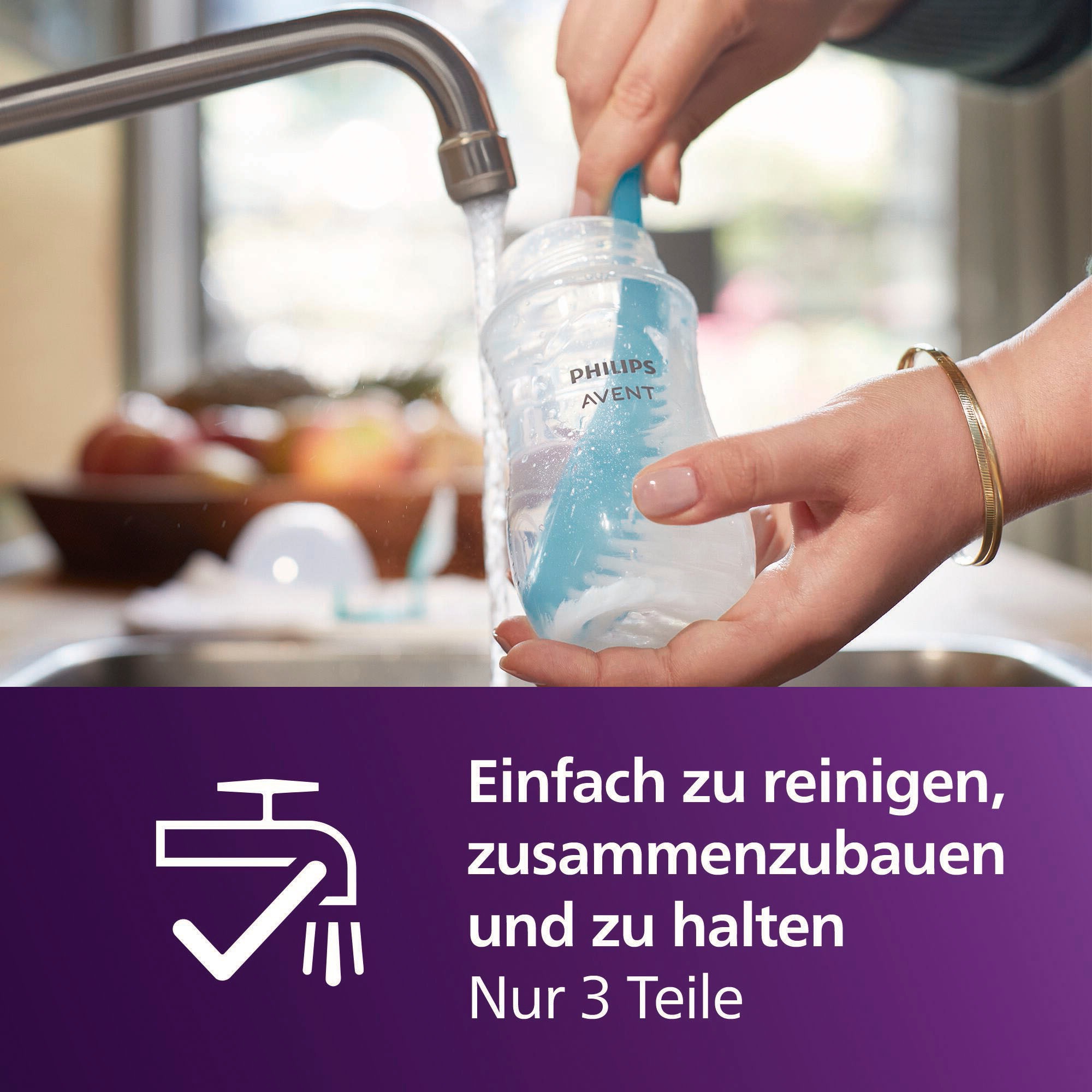 Philips AVENT Babyflasche »Natural Response Babyflasche« 2er-Pack, langsame Durchflussrate