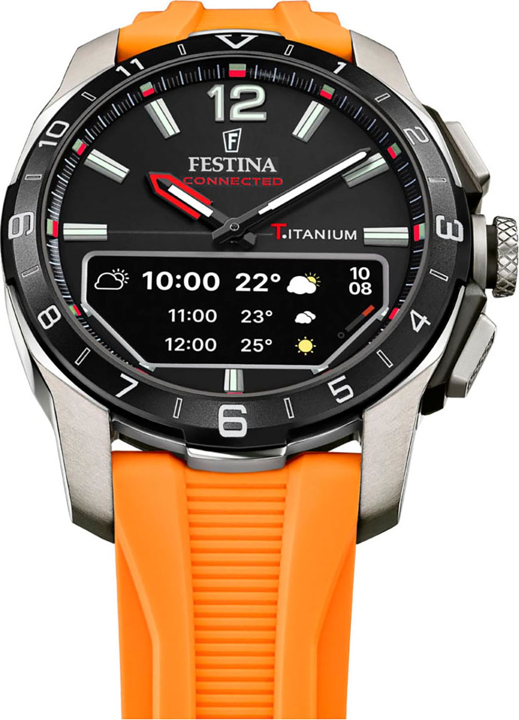 Festina Smartwatch »Connected D«, Quarzuhr, Armbanduhr, Herrenuhr, Schrittzähler, Weltzeit, Stoppfunkt.)