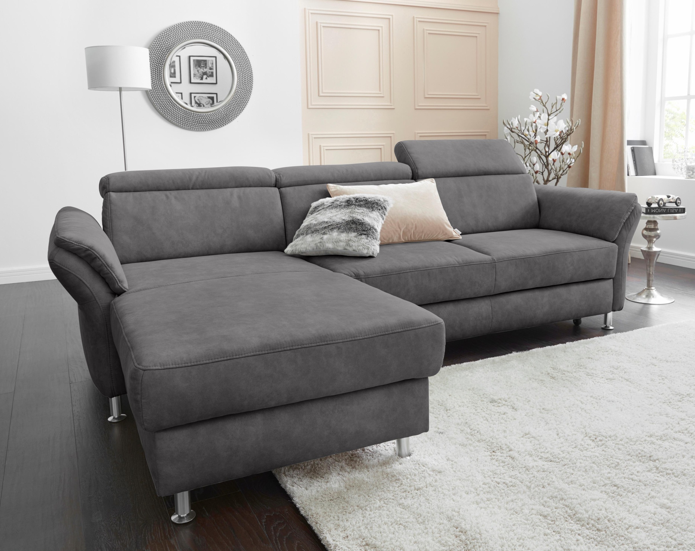 sit&more Ecksofa "Avignon L-Form", Kopfteilverstellung, wahlweise mit Bettfunktion und Bettkasten