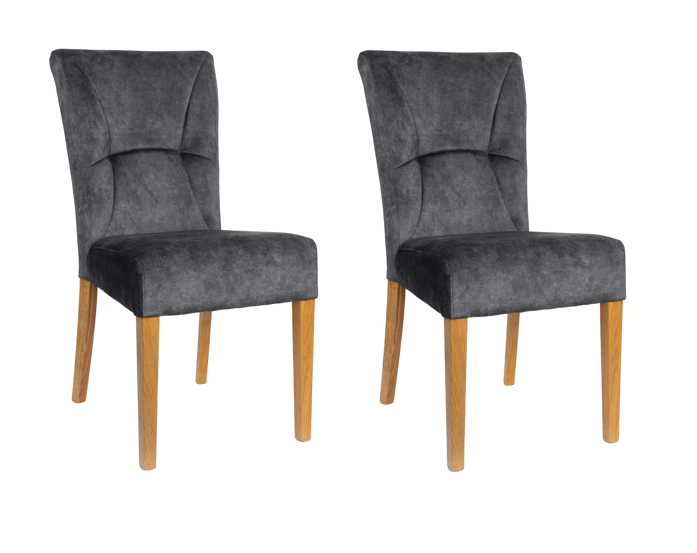 Home affaire 4-Fußstuhl "Henry" (Set) 2 Stk. Samtvelours Sitz und Rücken ge günstig online kaufen