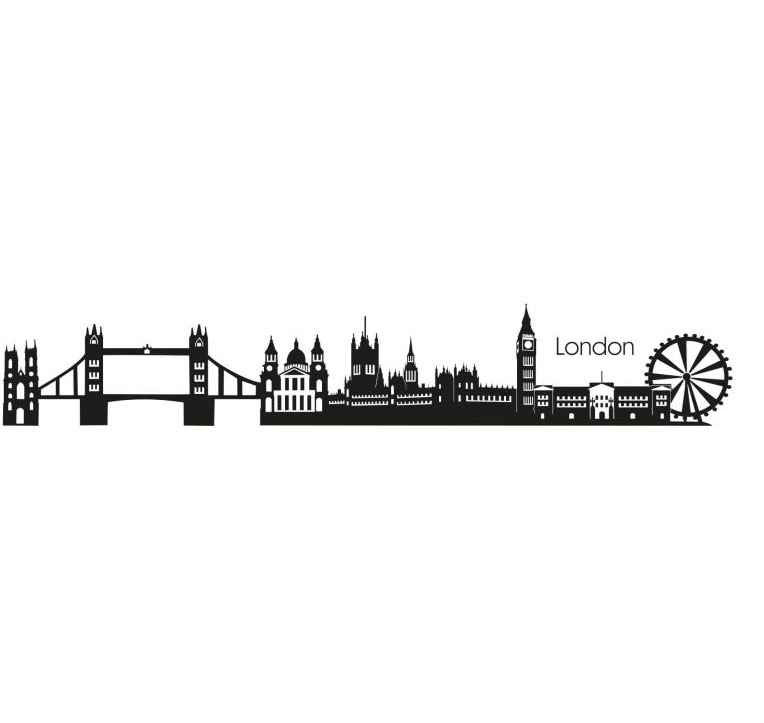 Wandtattoo »XXL Stadt Skyline London 120cm«, (1 St.), selbstklebend, entfernbar