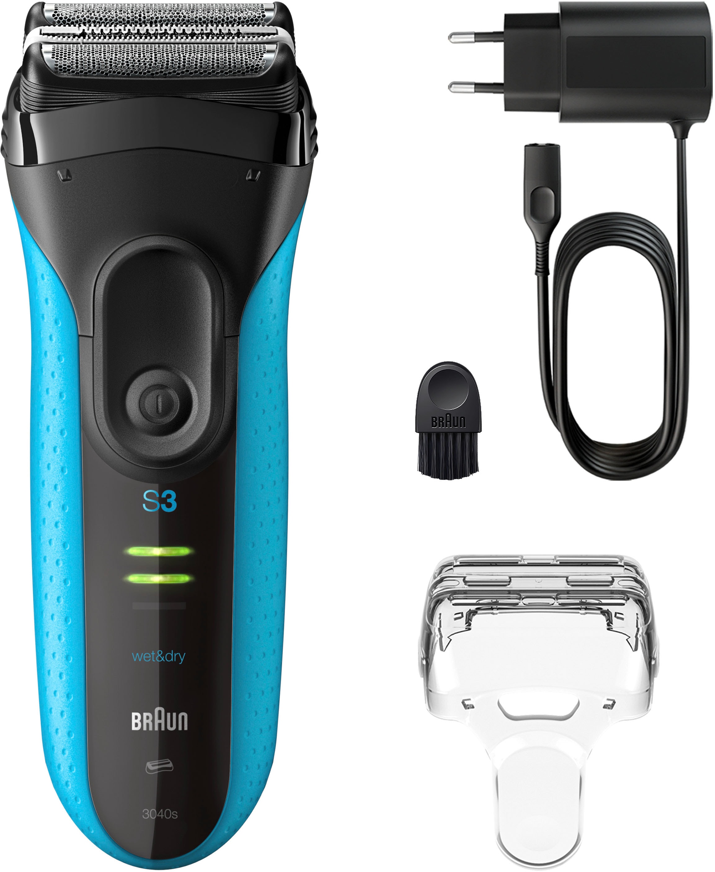 Braun Elektrorasierer »Series 3+ 3040s«, 3 flexible Klingen, effizienter MicroComb Mitteltrimmer