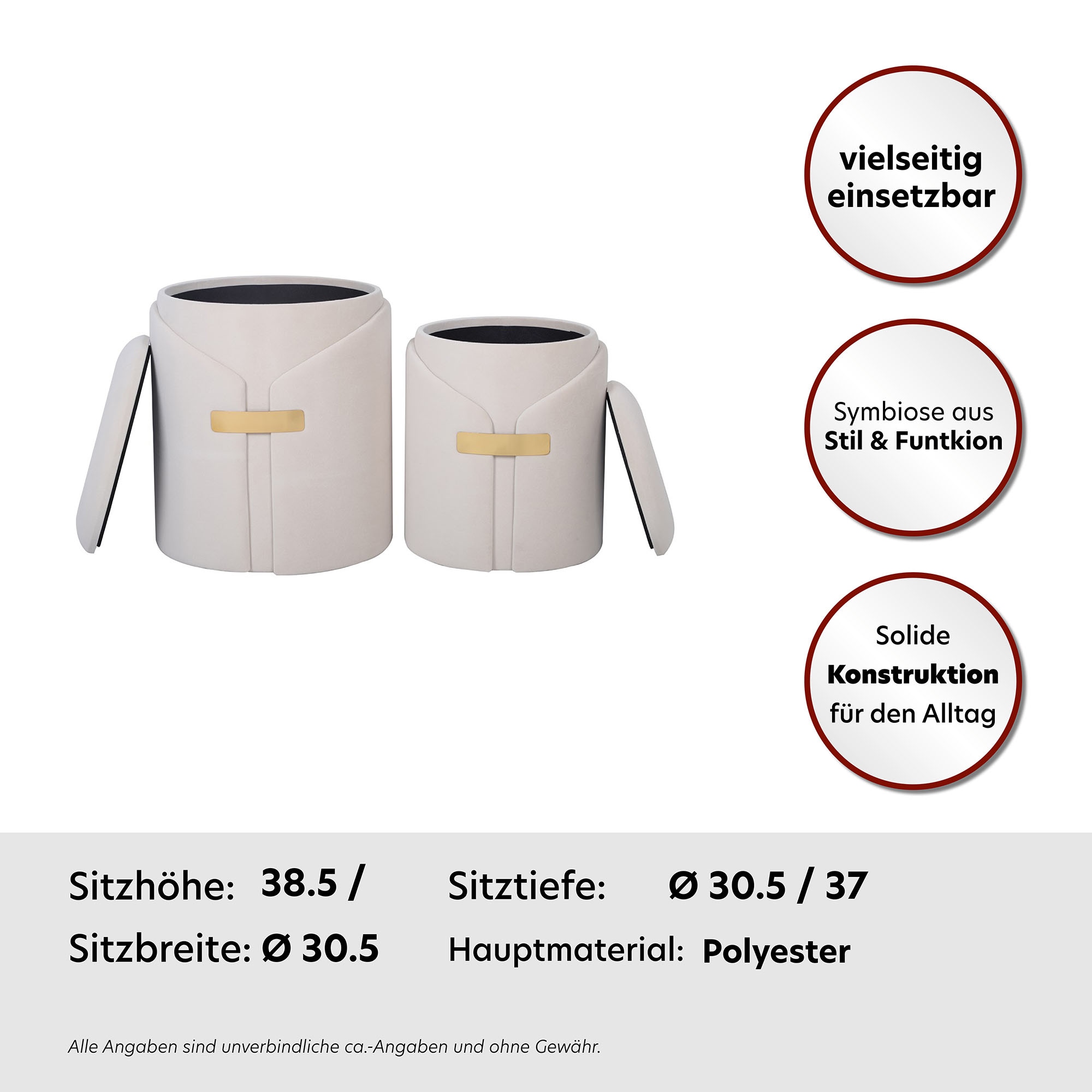 Kayoom Polsterhocker »Hocker Forcet 125« 2er-Set,  mit Stauraum, dekorativ