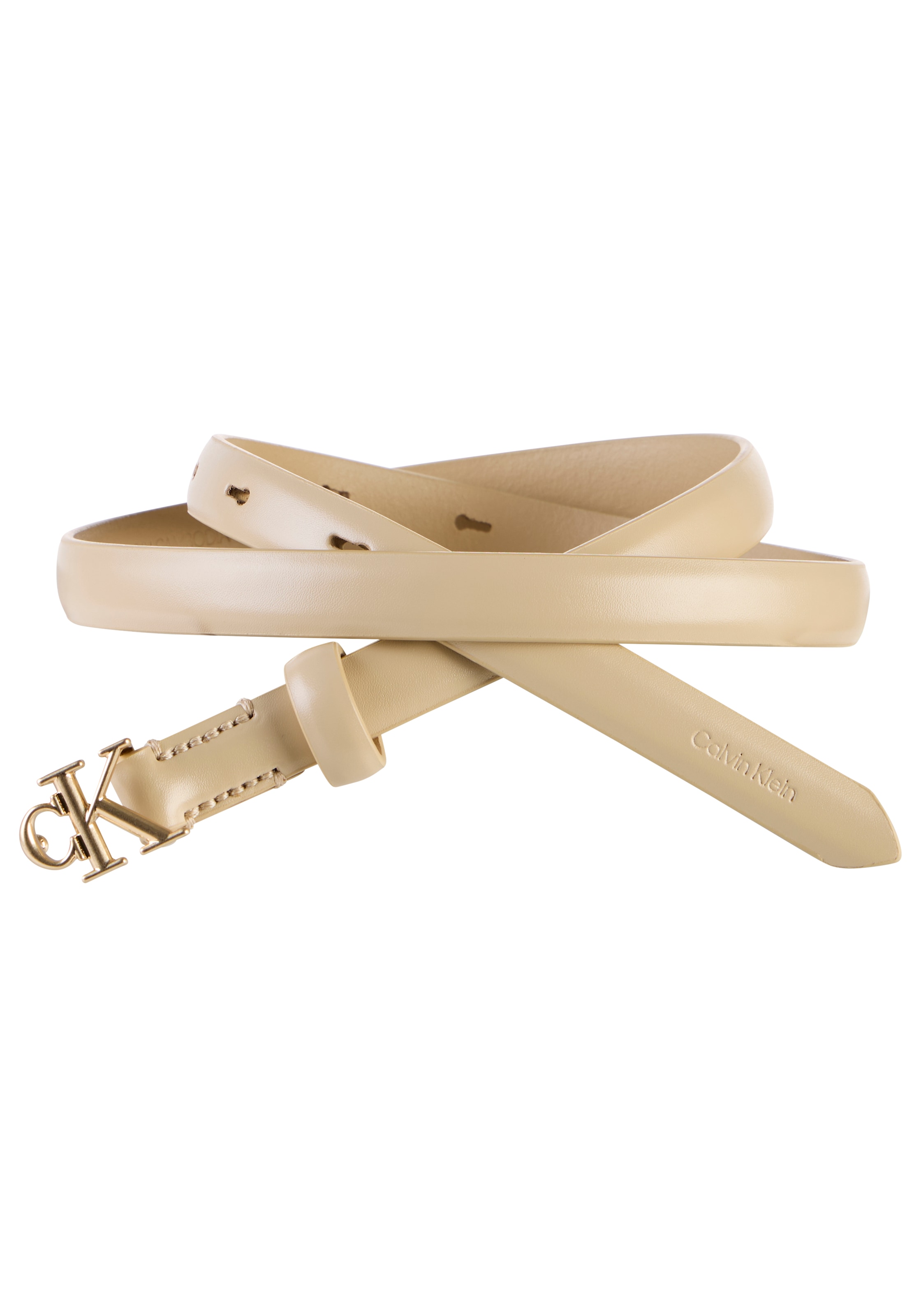 Calvin Klein Ledergürtel "ROUND CK BUCKLE 15MM BELT SMOOTH" Größenverstellb günstig online kaufen