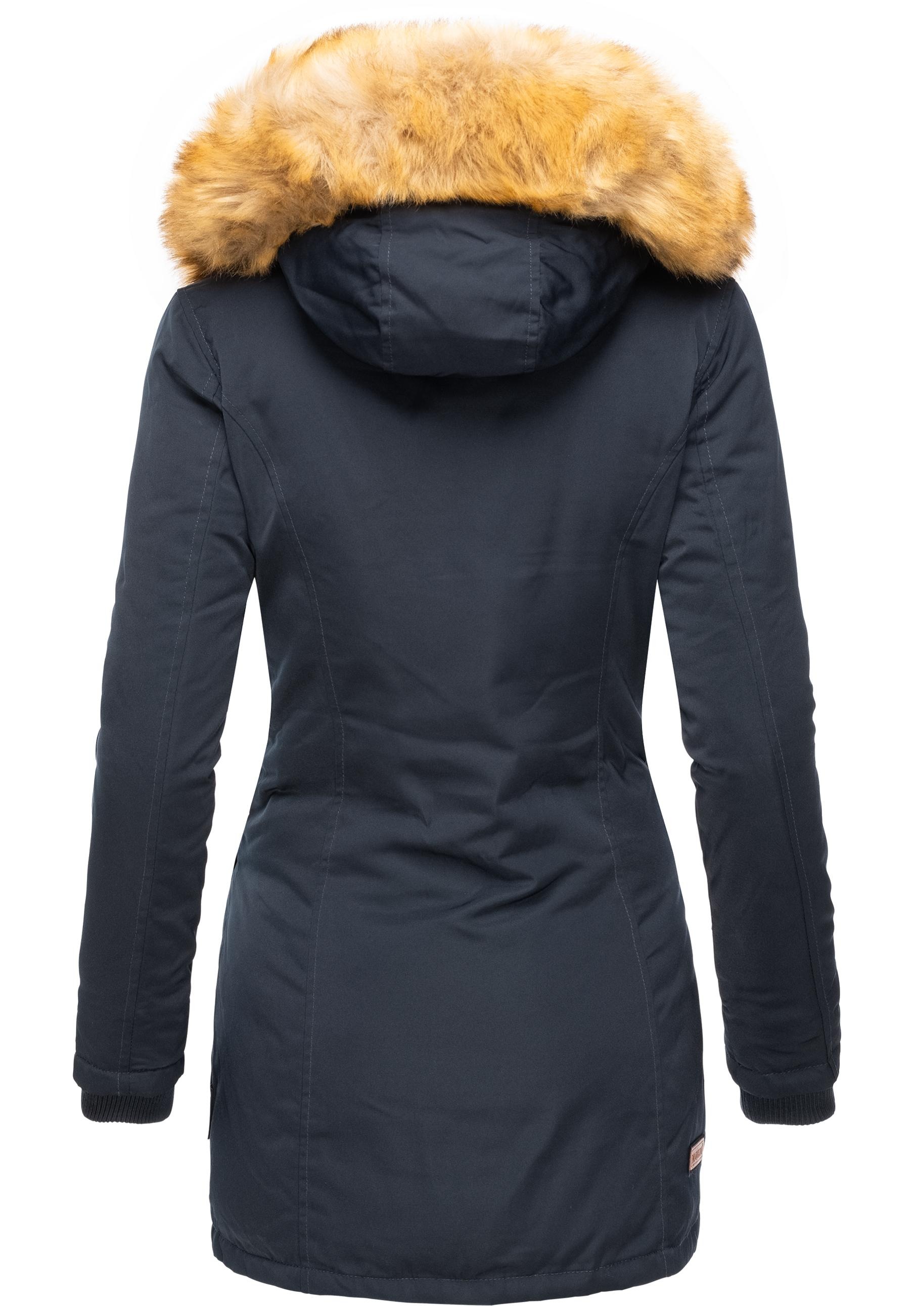 Thumbnail - Marikoo Wintermantel "Karmaa" edler Parka mit Kunstfellkapuze