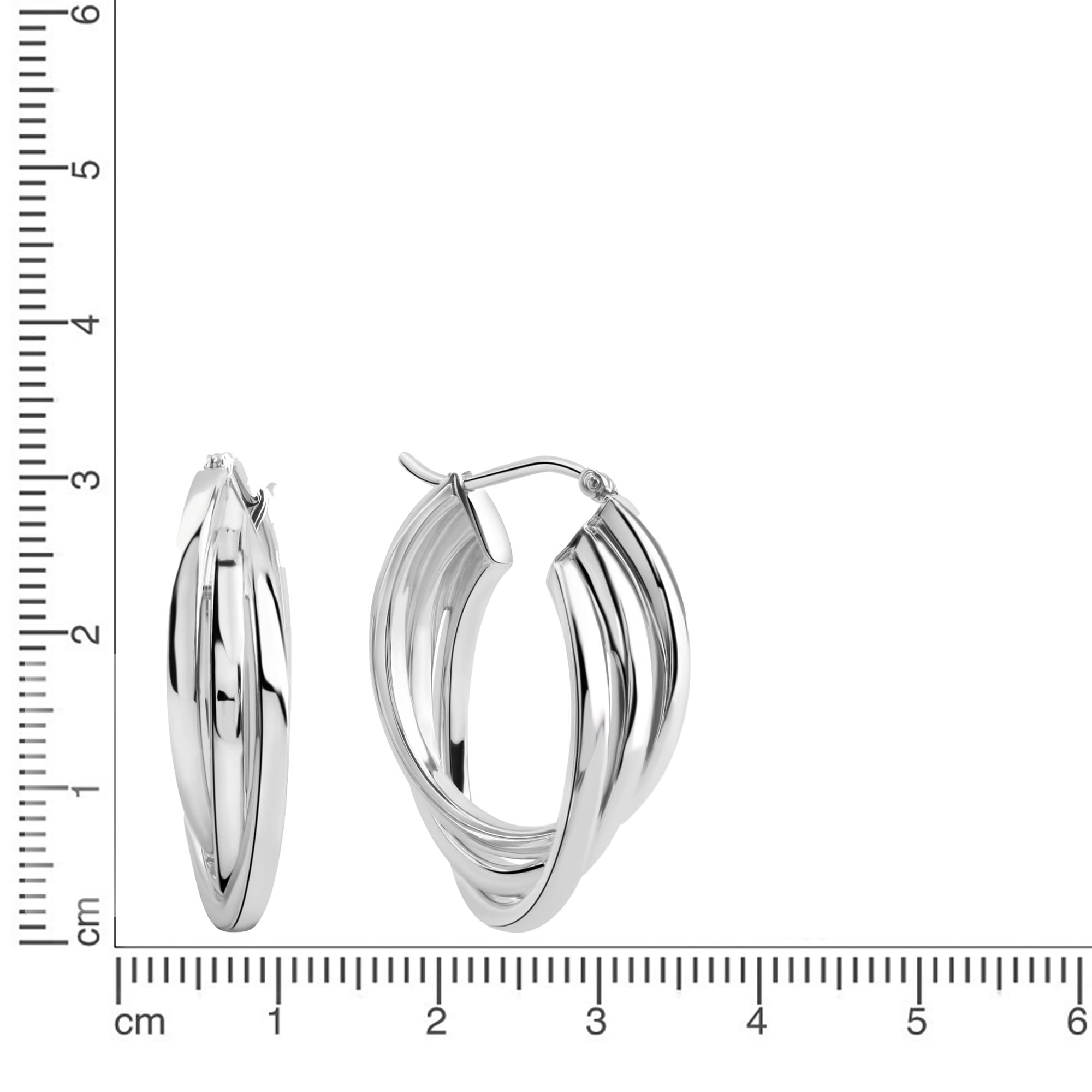 Firetti Paar Creolen »Schmuck Geschenk Silber 925 Ohrschmuck Ohrringe mehrreihige Optik«