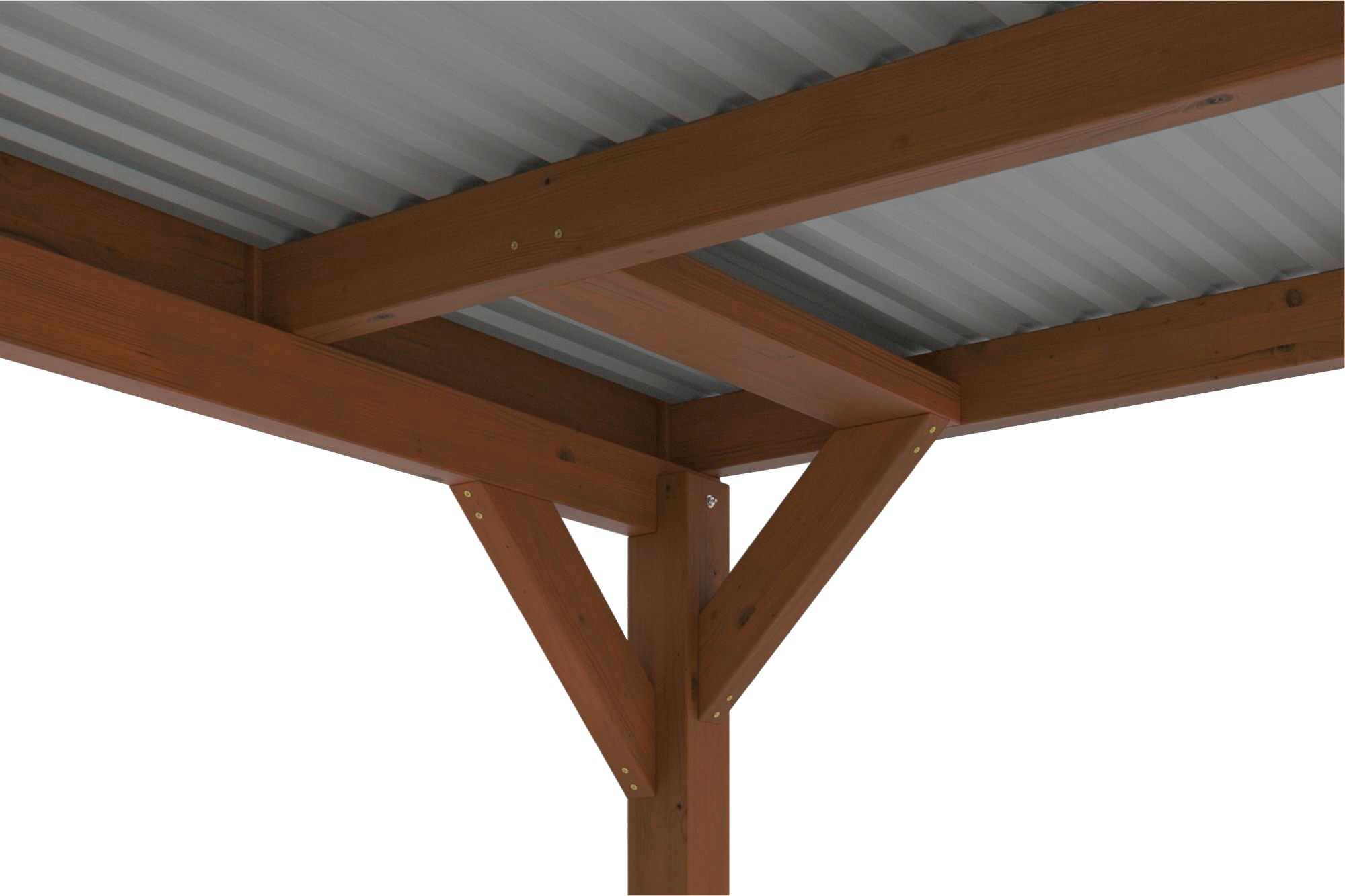 Thumbnail - Skanholz Doppelcarport "Grunewald", Leimholz-Nordisches Fichtenholz, braun, mit Aluminiumdach