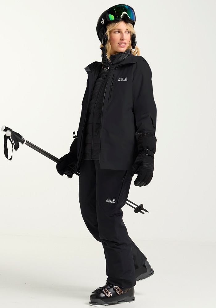 Jack Wolfskin Skijacke »FLOWLINE 3IN1 JKT W«, mit Kapuze