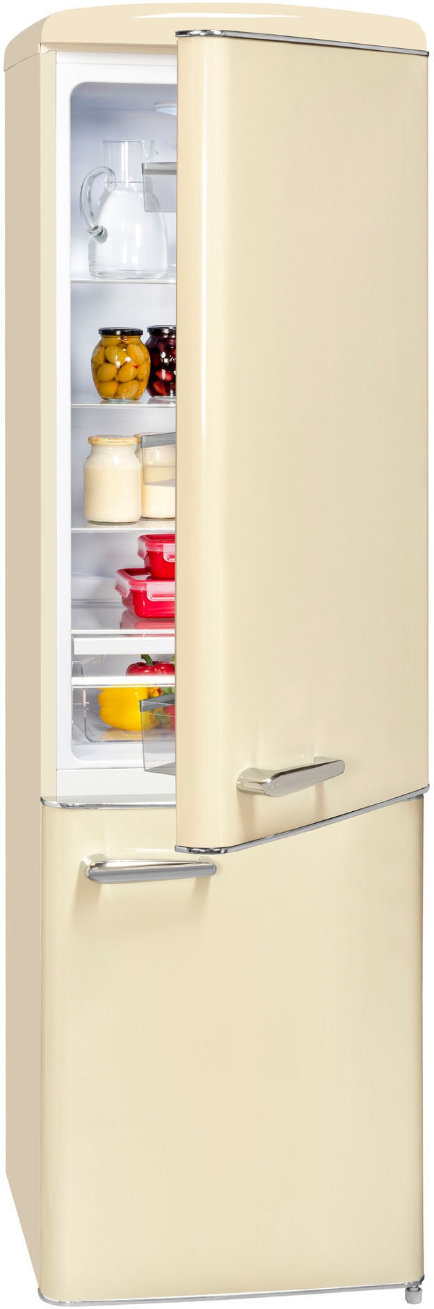 exquisit "RKGC250-70-H-160E magnolienweiss" 181 cm hoch 55 cm breit 244 L Volumen, 4 Sterne Gefrieren