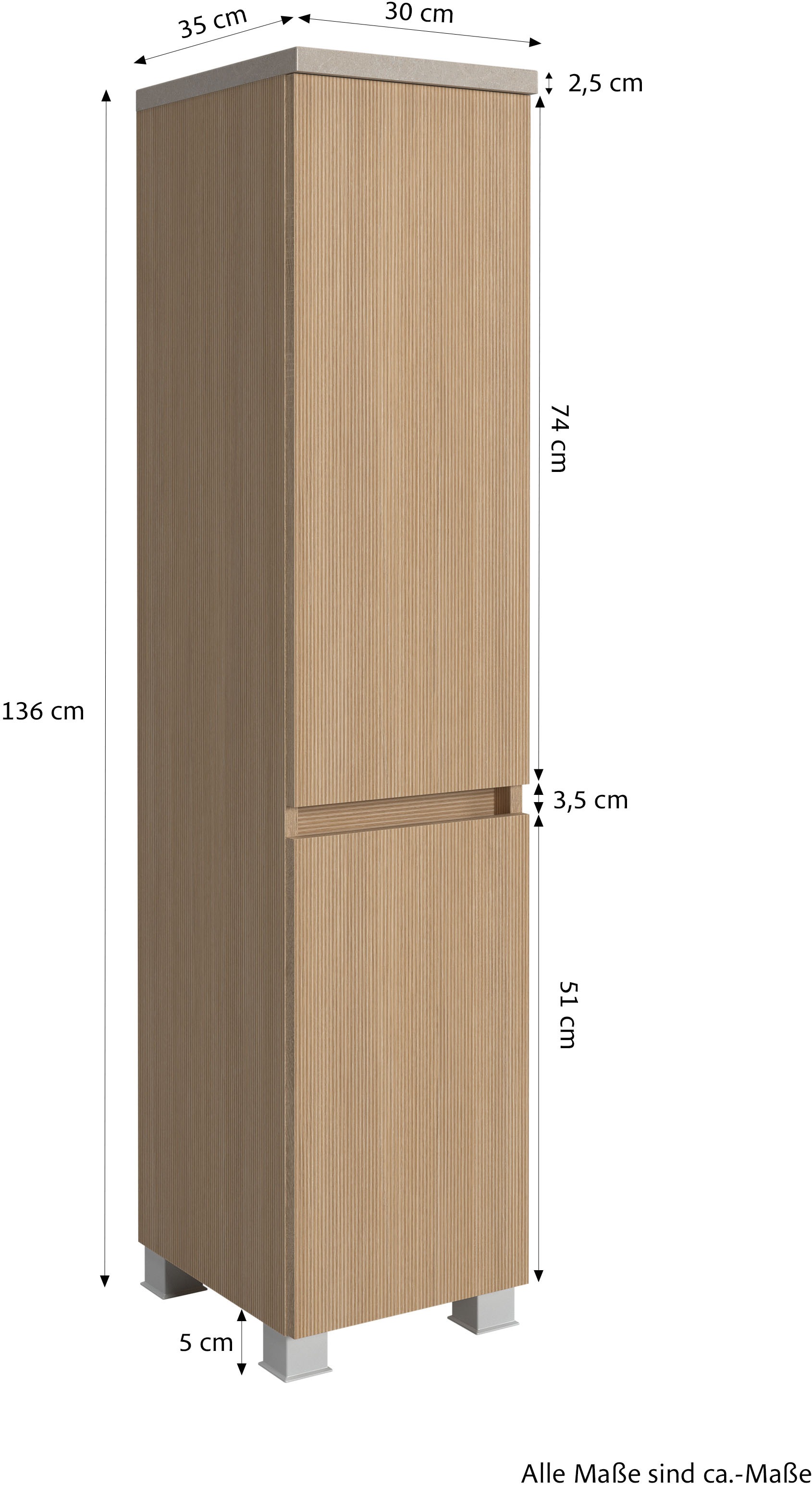welltime Badmöbel-Set »Eixo«, Set 140 cm breit, Badmöbel mit LED-Beleuchtung