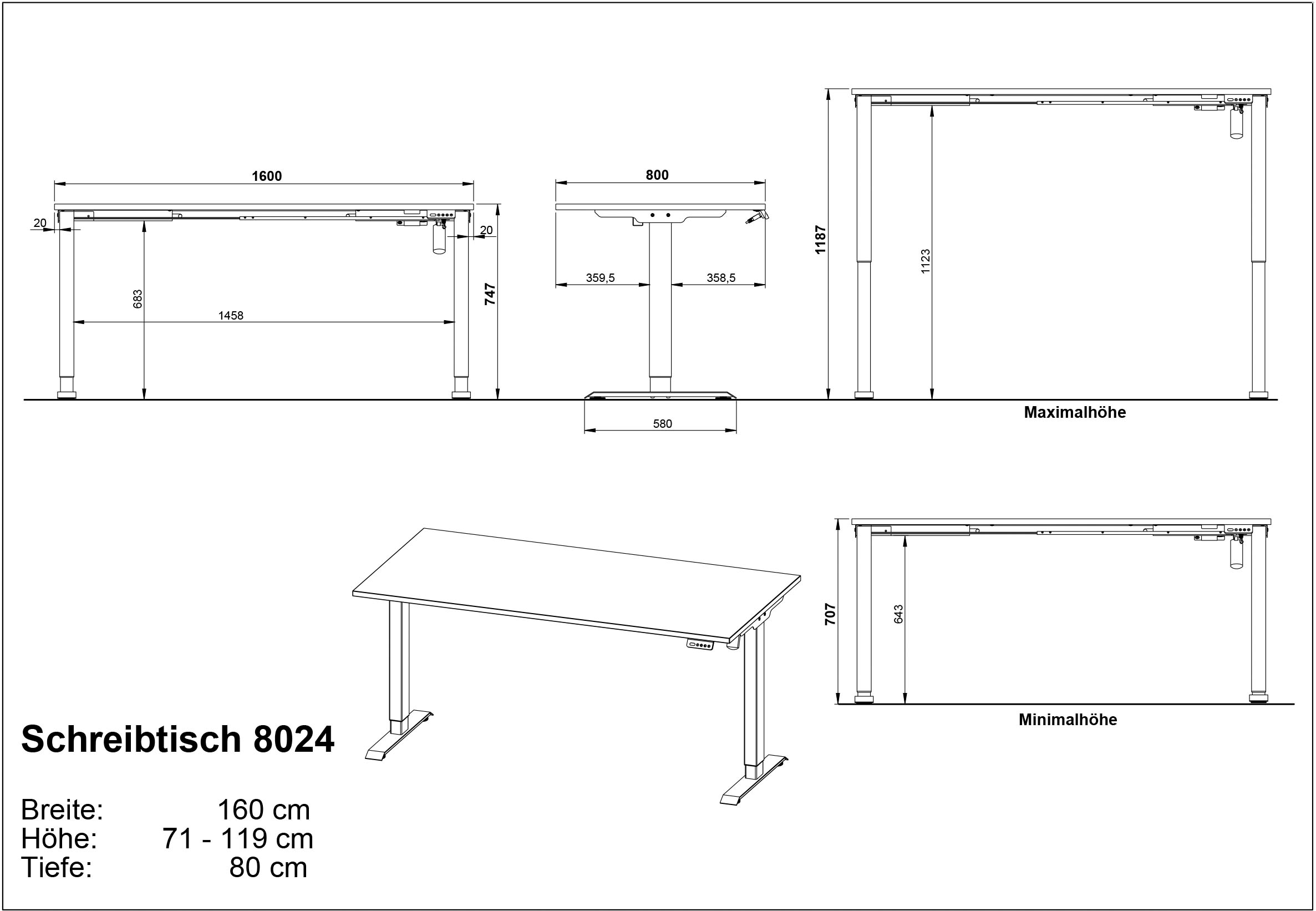 GERMANIA Büromöbel-Set »Profi 3.0«, Büromöbel-Set bestehend aus Schreibtisch und Rollcontainer