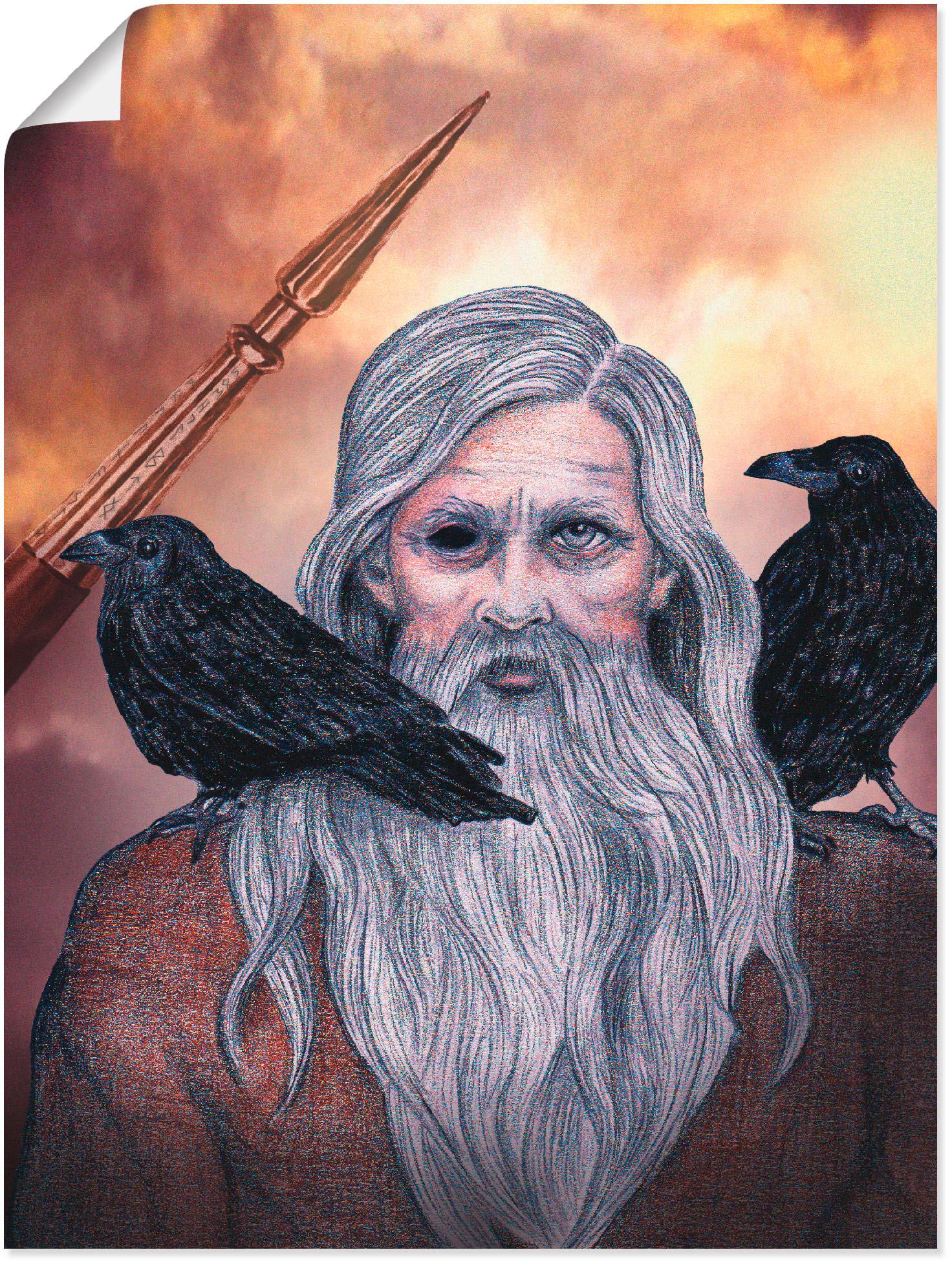 Artland Poster »Odin«, Götter, (1 St.), als Leinwandbild, Wandaufkleber oder Poster in versch. Größen