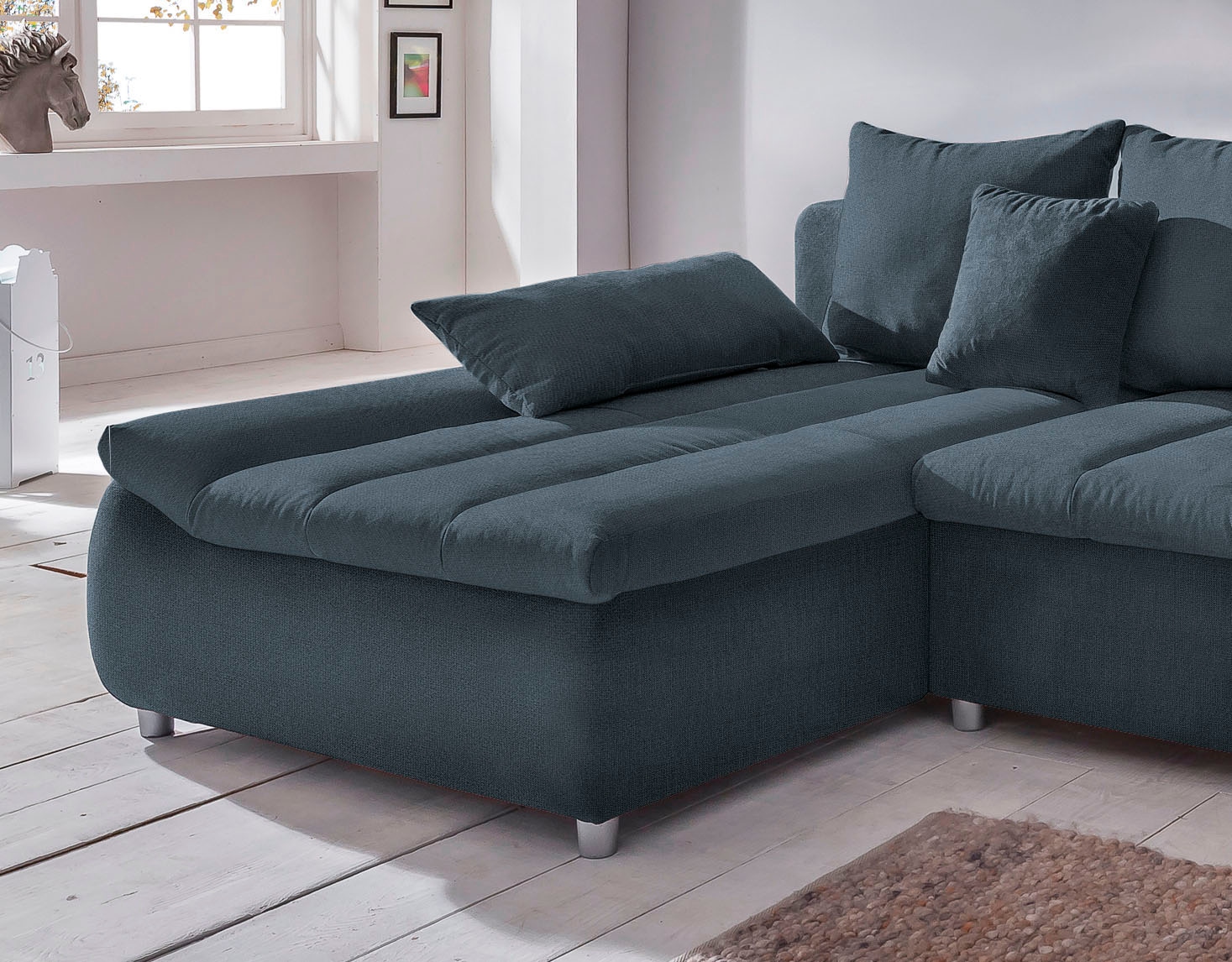 INOSIGN Ecksofa »Imola elegant und bequem, aktuelle Steppung im Sitz, L-Form«, wahlweise mit Bettfunktion, OTTOs Choice