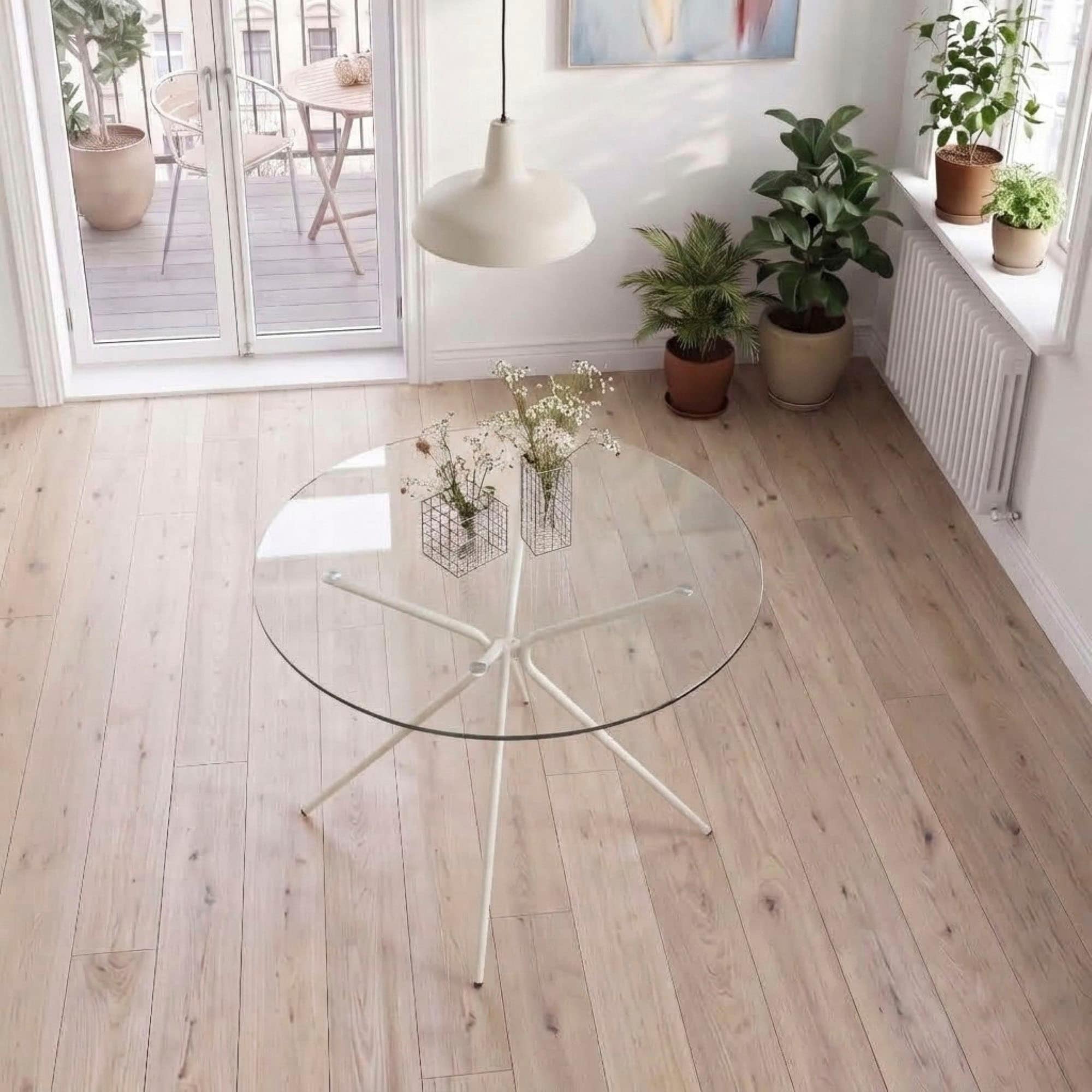 OTTO home Esstisch »Silvi, TOPSELLER!« Esstisch, Glastisch, Küchentisch, OTTOs Choice, rund, Ø110 cm, Metallgestell