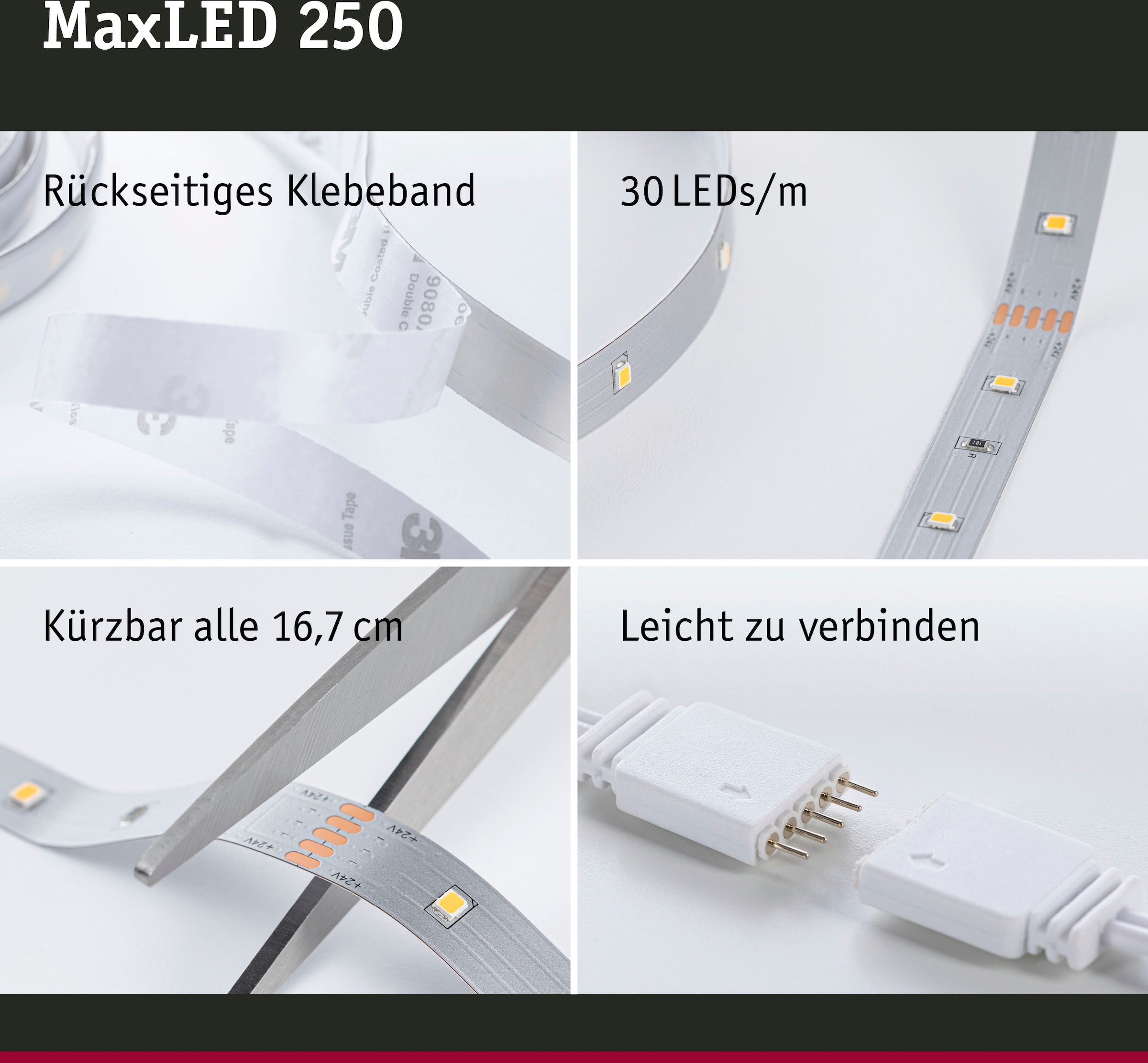 Paulmann LED Stripe »MaxLED 250 Basisset unbeschichtet 3m Tageslichtweiß«, 1  St.-flammig kaufen | BAUR