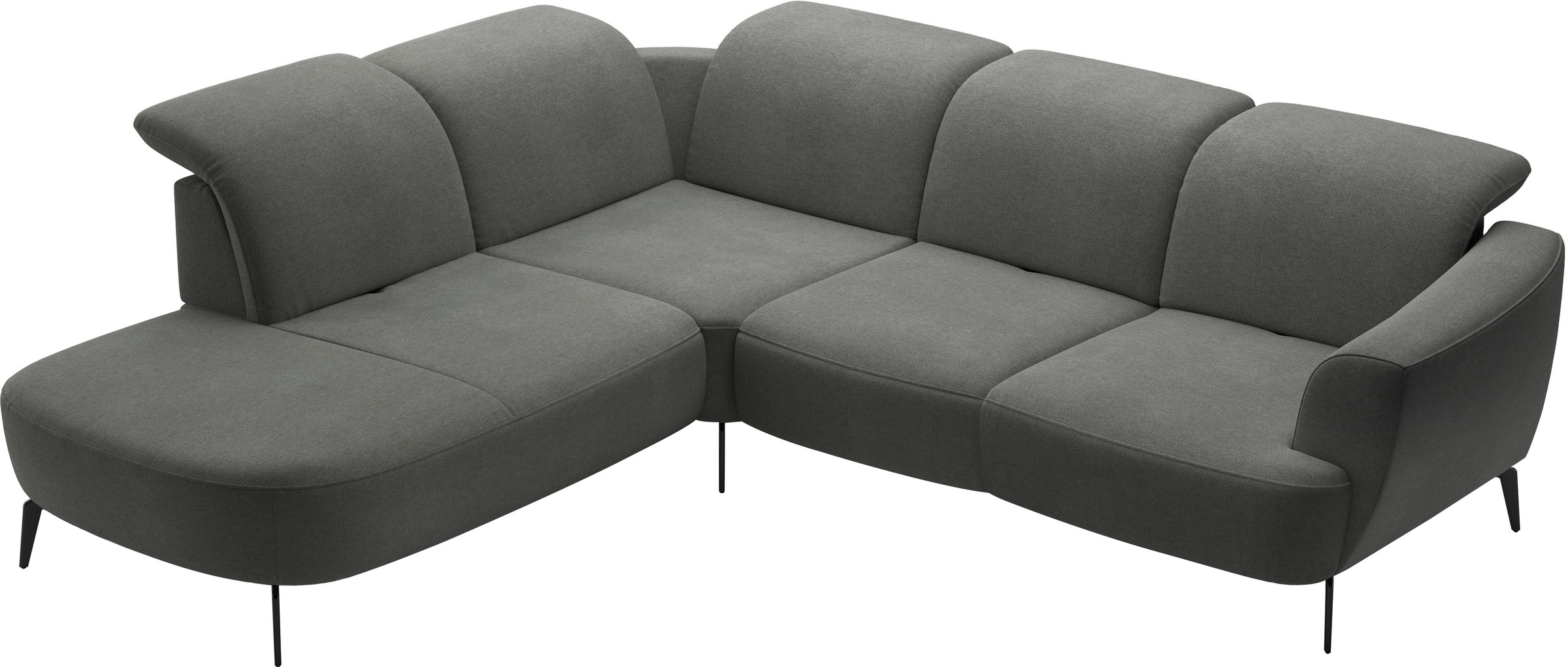 Ecksofa SIT & MORE "Zoe", braun (schlamm), B:300cm H:87cm T:267cm, 95% Polyester, 5% Polyamid, Sofas, Ecksofa, ink.Sitztiefenverstellung, wahlweise mit Kopfteilverstellung 5