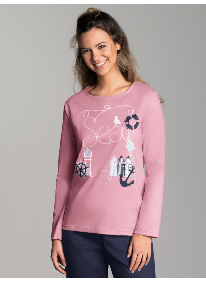Trigema Schlafanzug "TRIGEMA Pyjama Oberteil mit maritimem Printmotiv" 1 St günstig online kaufen