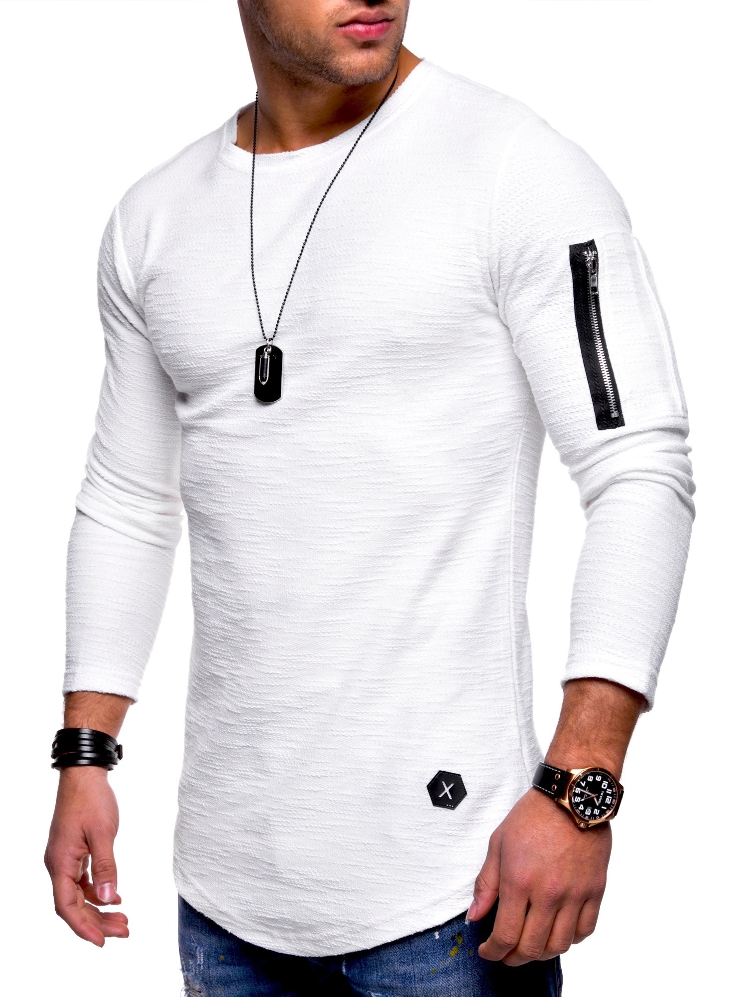 behype Sweatshirt "JESPER", mit cooler Armtasche günstig online kaufen