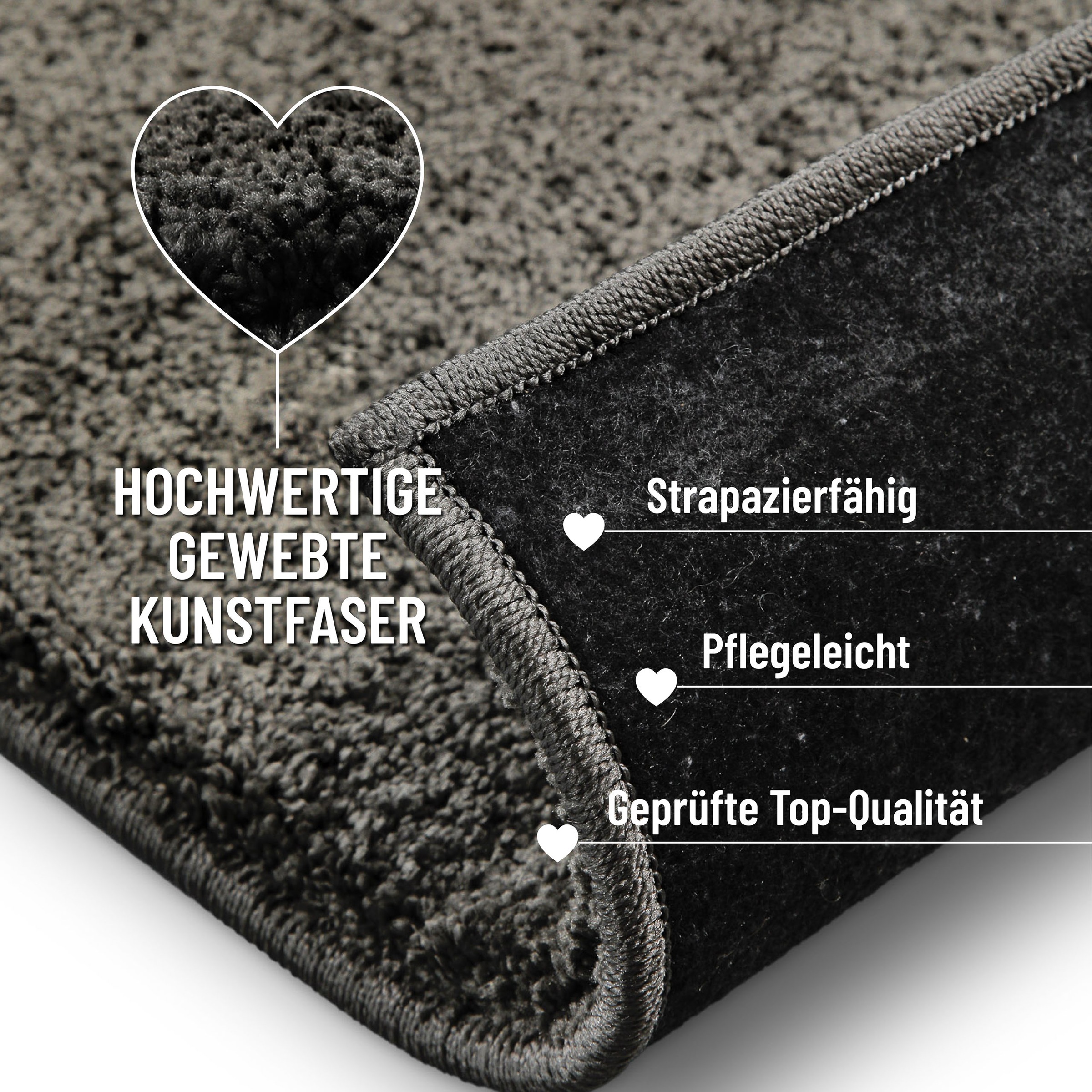 Wecon home Basics Teppich »Nova«, quadratisch, 25 mm Höhe, Kurzflor Teppich, gewebt, Läufer, robust, Wohnzimmer, Schlafzimmer
