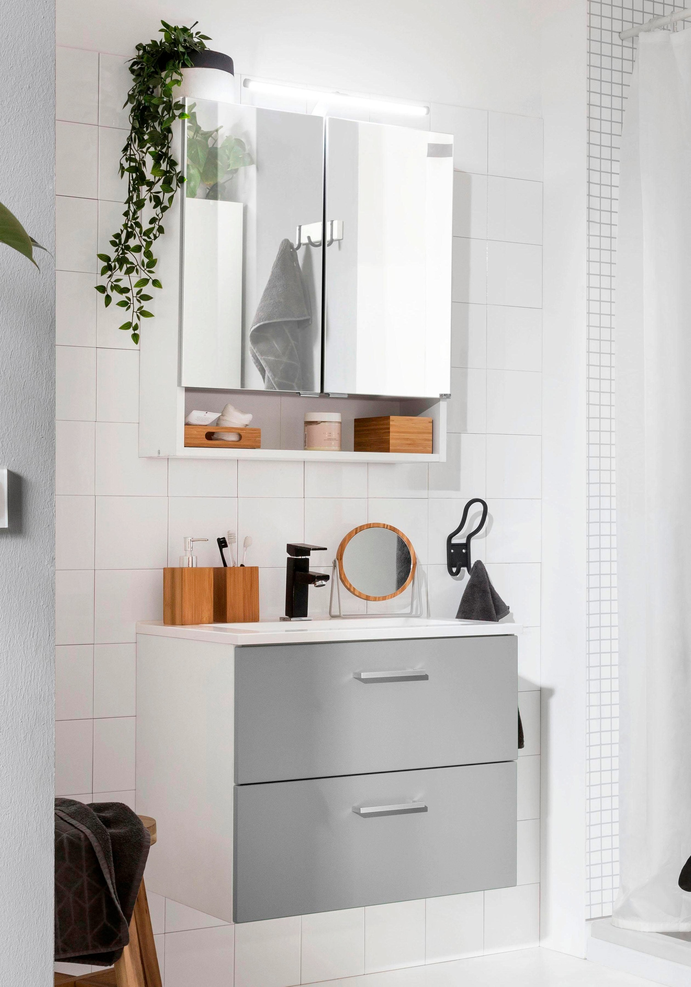 welltime Badmöbel-Set "Ribera" 2 Stk. tlg. Spiegelschrank Breite 60 cm, Was günstig online kaufen