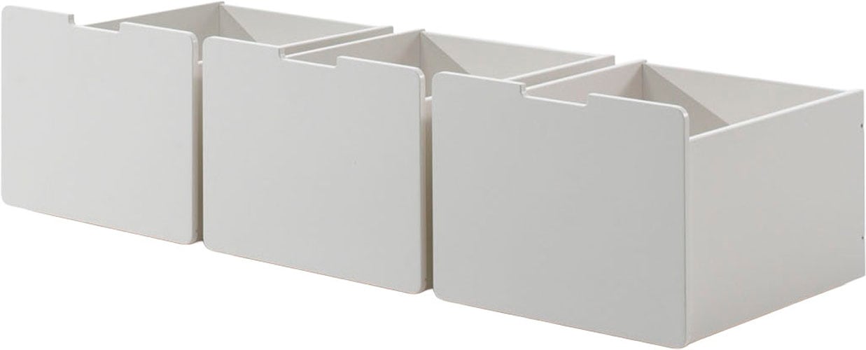 Vipack Container »auf Rollen (3-er Set), hochwertiger Holzwerkstoff lackiert, 2 Farben« das Innenmaß von ca.: B: 42,4xH: 29,3xT: 56,6cm bietet viel Stauraum,  universell und durch die Rollen flexibel in Räumen einsetzbar