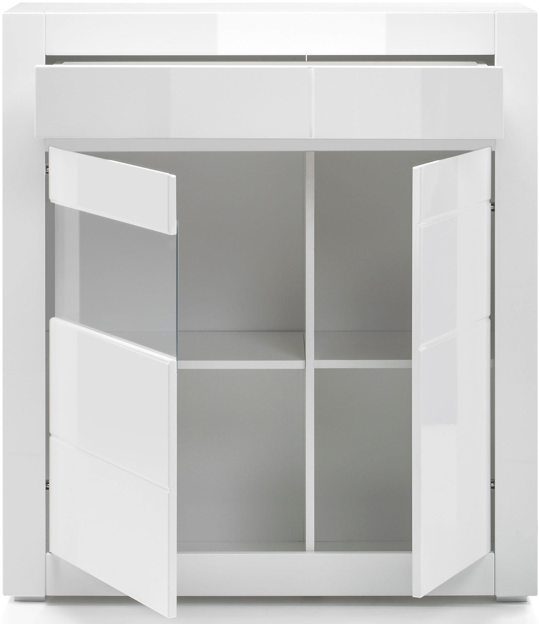 Thumbnail - INOSIGN Vitrine "Carat", Höhe 112 cm, Leisten angeliefert, 1 x grau, 1 x weiss