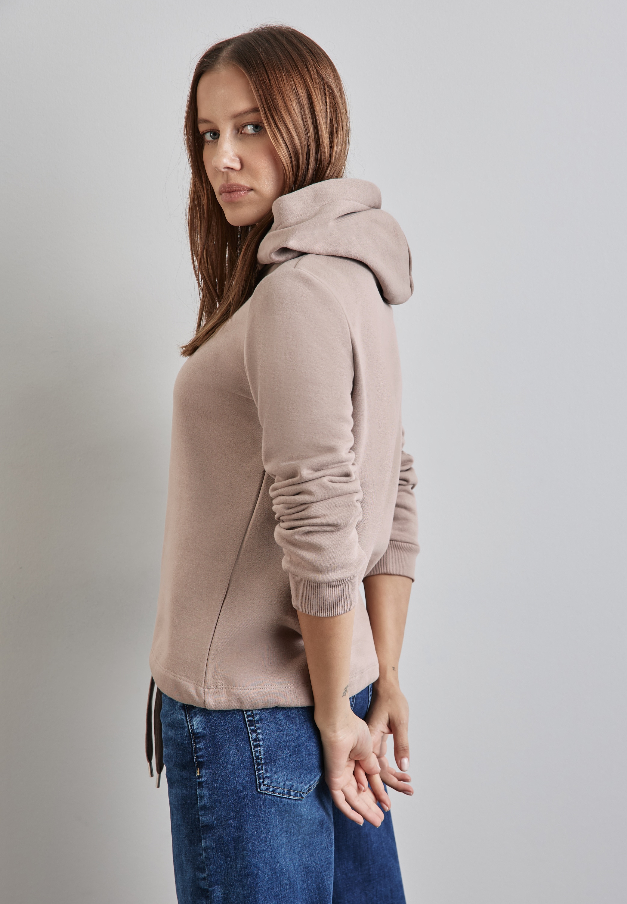 STREET ONE Kapuzensweatshirt, mit Tunnelzug am Saum günstig online kaufen