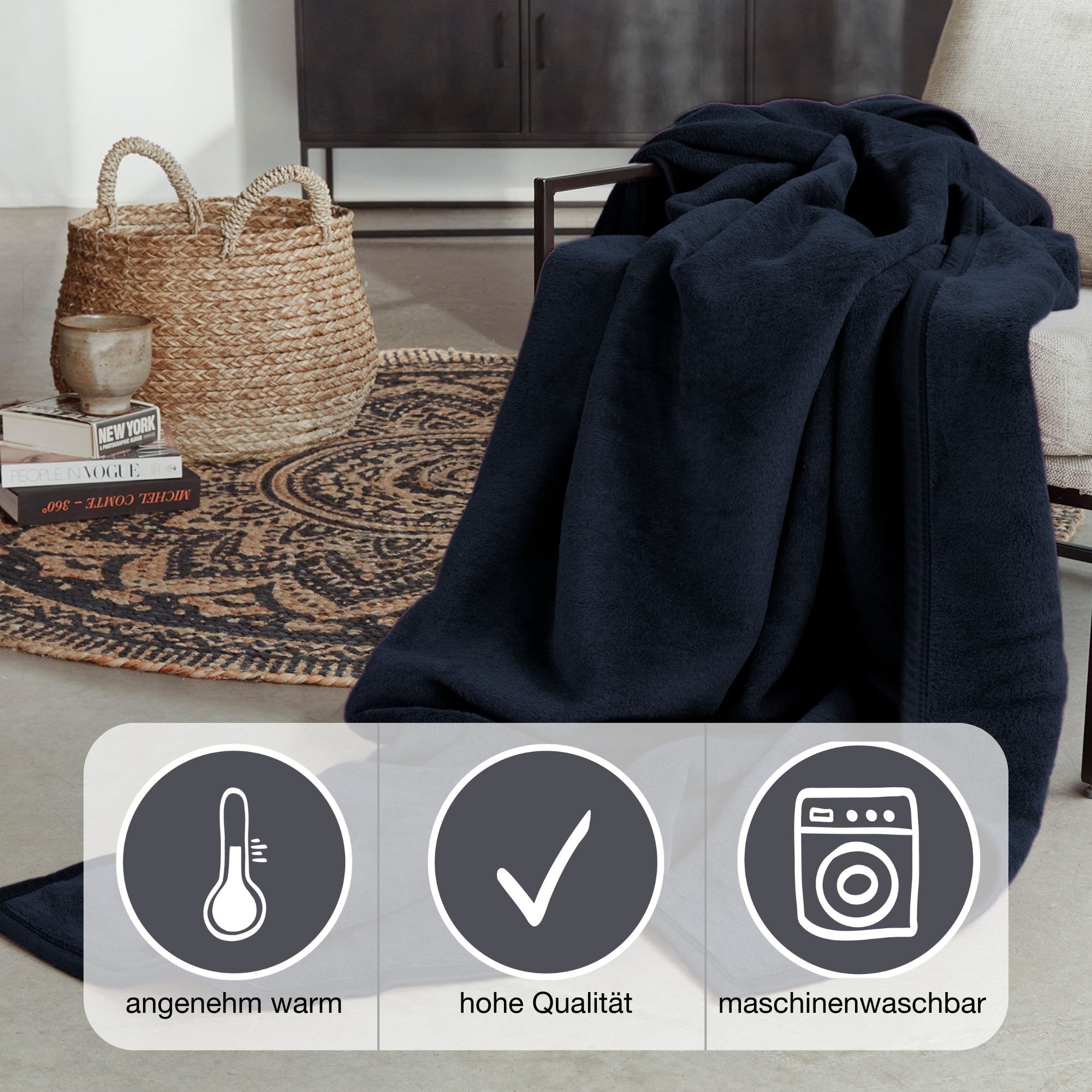 IBENA Wohndecke "Luxus" verschiedene Größen, unifarbenes Design, Kuscheldec günstig online kaufen