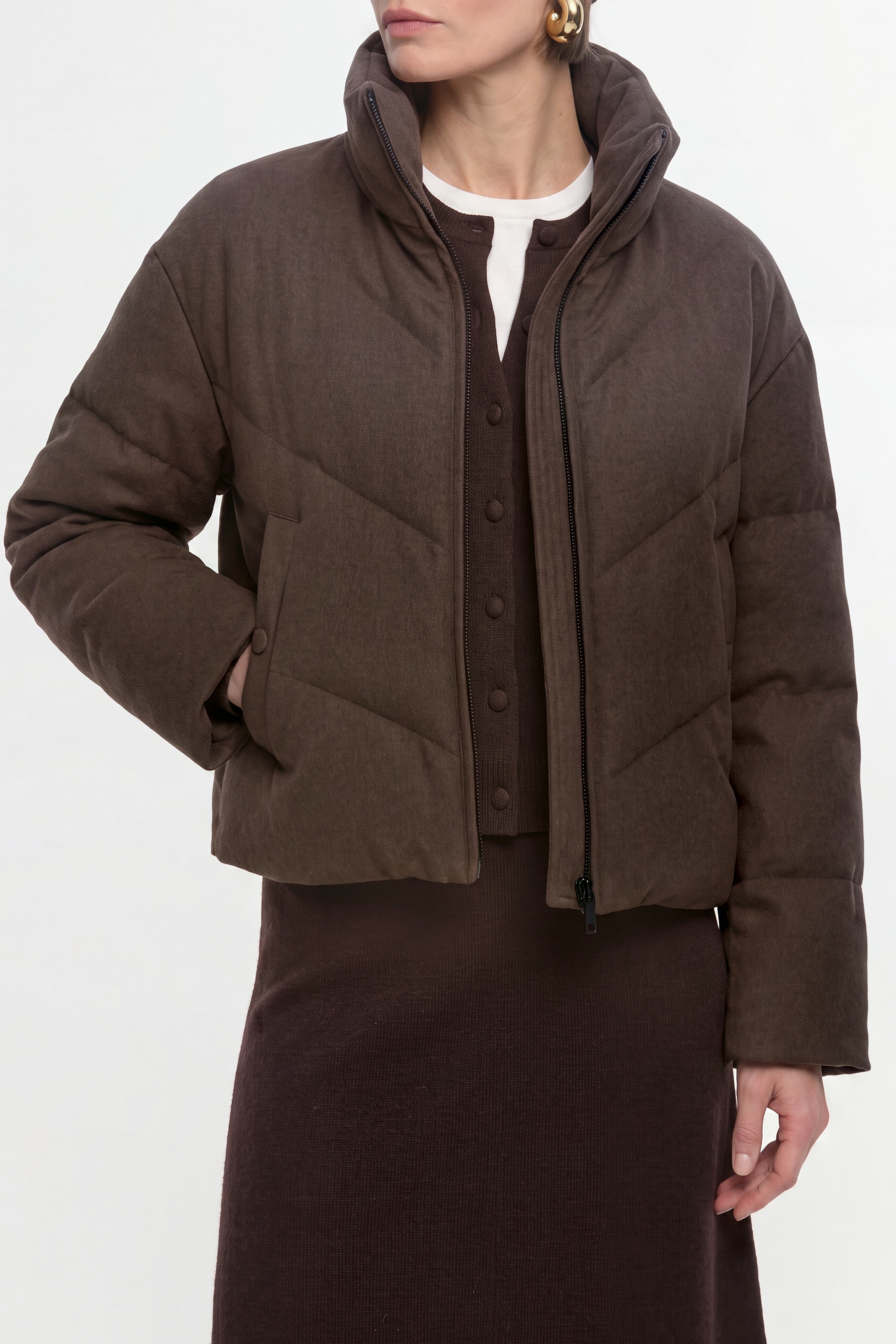 RICHROYAL Steppjacke ohne Kapuze Regular fit mit Stehkragen