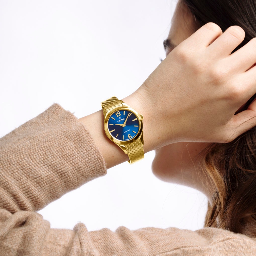 Festina Quarzuhr »Grace« Armbanduhr, Damenuhr, Swiss Made, Edelstahlarmband, Saphirglas