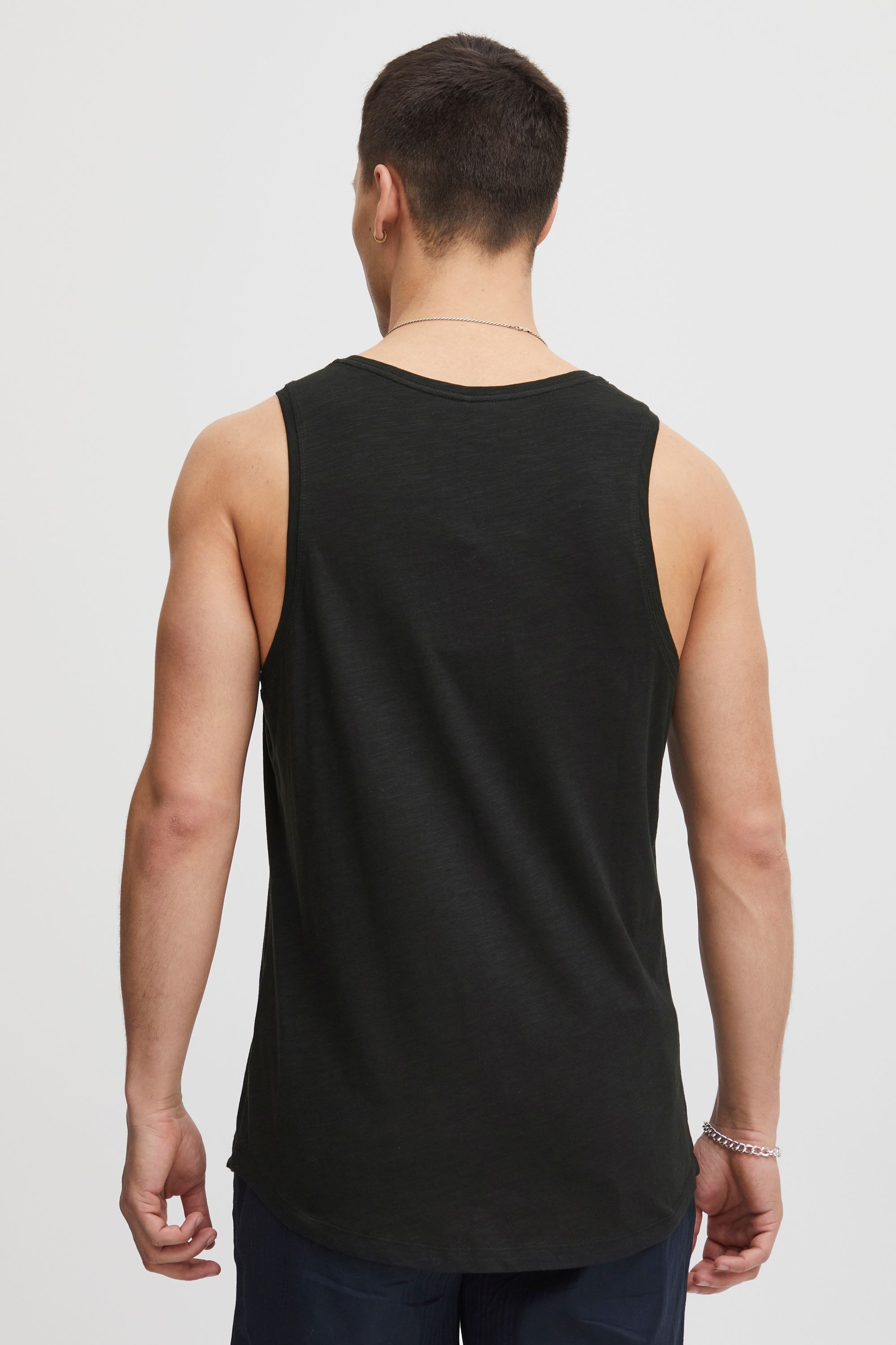 Tanktop BLEND "BHElei", Herren, Gr. M, schwarz, Web, 100% Baumwolle, gemustert, regular fit normal, Rundhals, Tops Tanktop, Lässiges Tanktop mit Rundhalssauschnitt 3