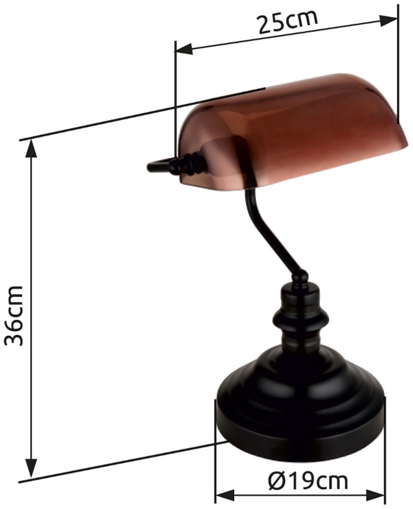 GLOBO LIGHTING LED Tischleuchte »ANTIQUE«, 1 flammig, Leuchtmittel E27 | ohne Leuchtmittel, Bankerleuchte Bankerlampe