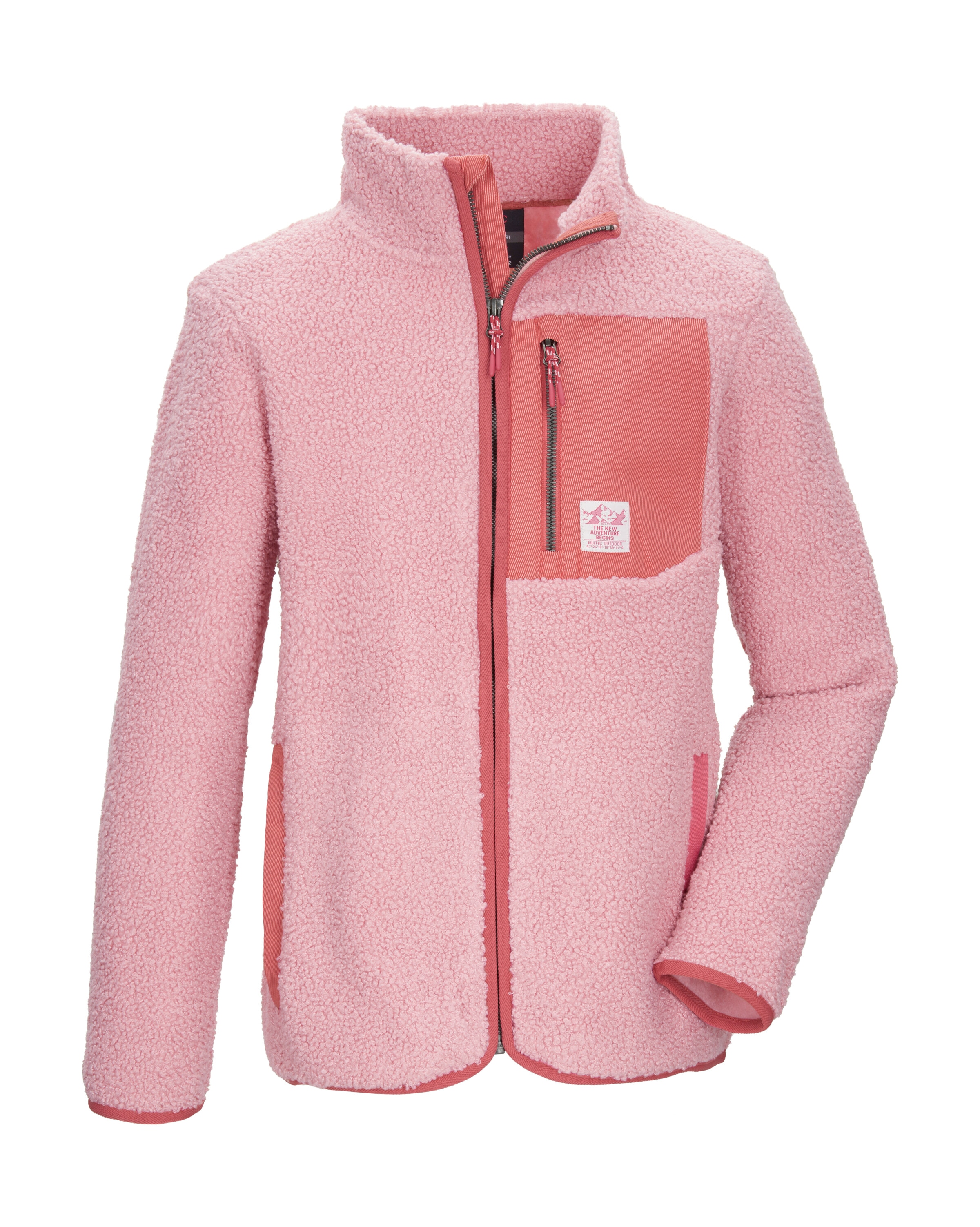 Killtec Fleecejacke "KOW 140 GRLS FLC JCKT" Weiche Sherpa-Fleecejacke mit Kinnschutz und Stauraum
