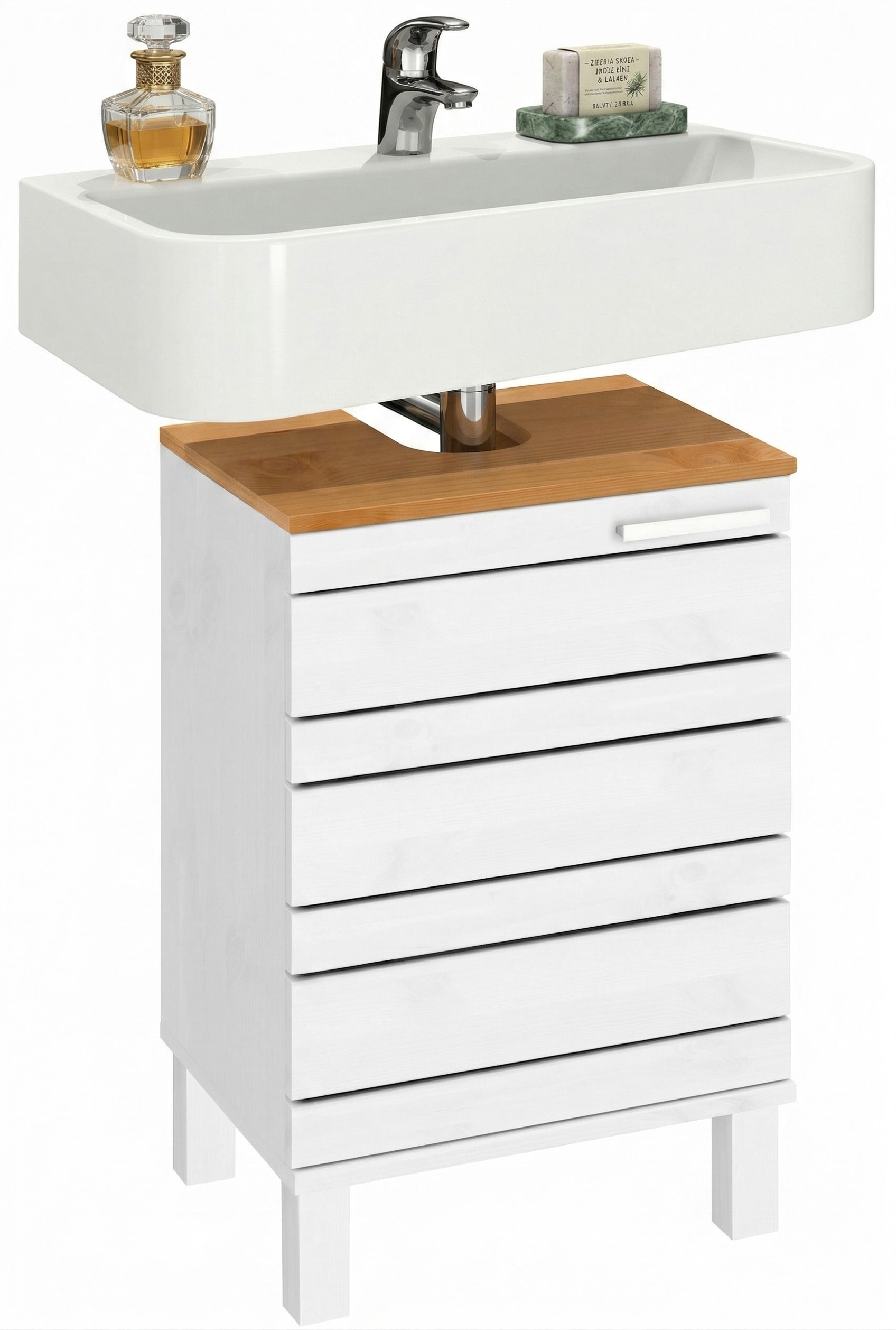 Home affaire Waschbeckenunterschrank »JOSIE« Breite 40 cm, aus Massivholz, Metallgriff, 1 Tür