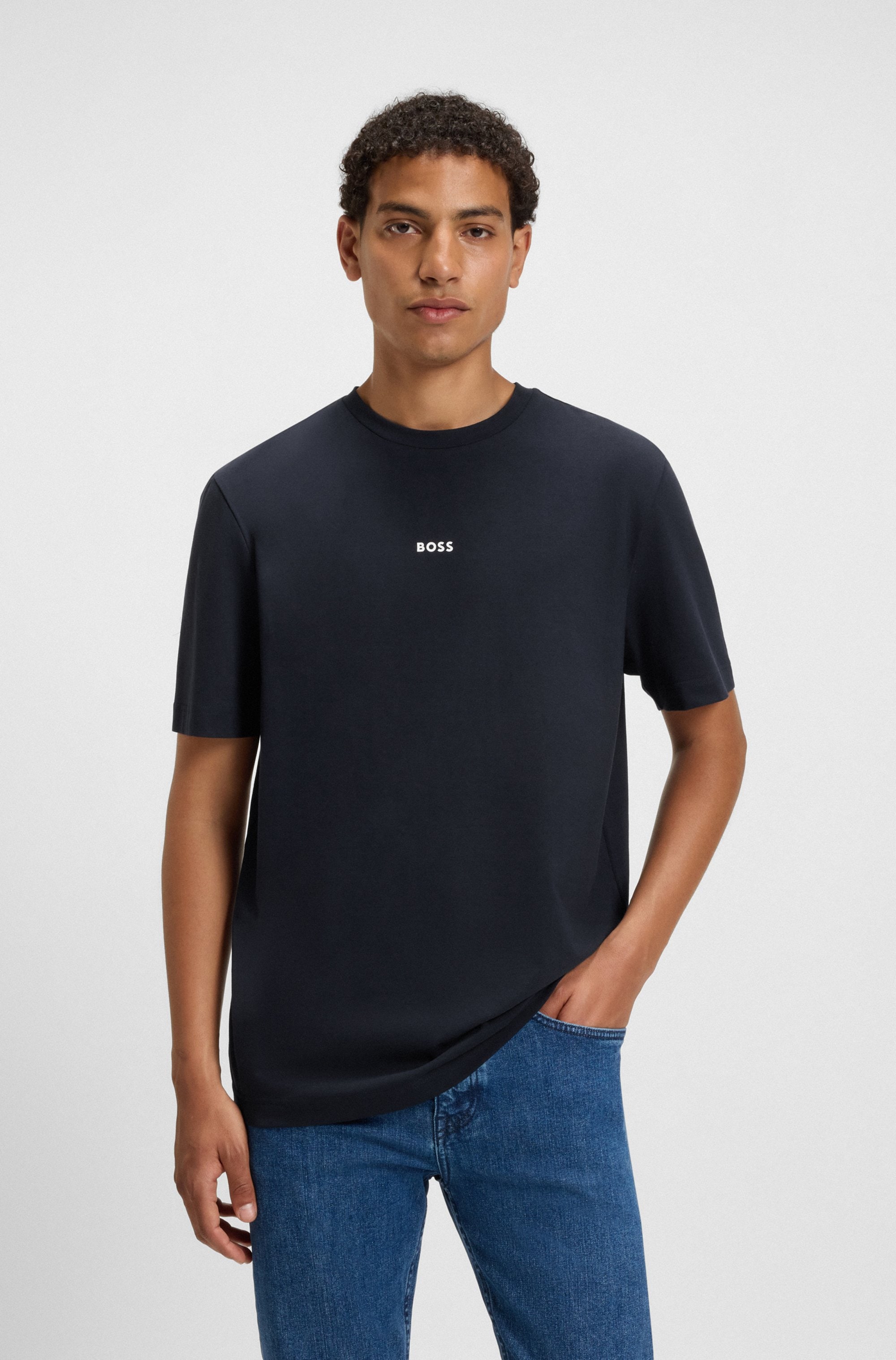 BOSS ORANGE T-Shirt "TChup Relaxed Fit" Stretch-Cotton-Jersey Rundhalsausschnitt