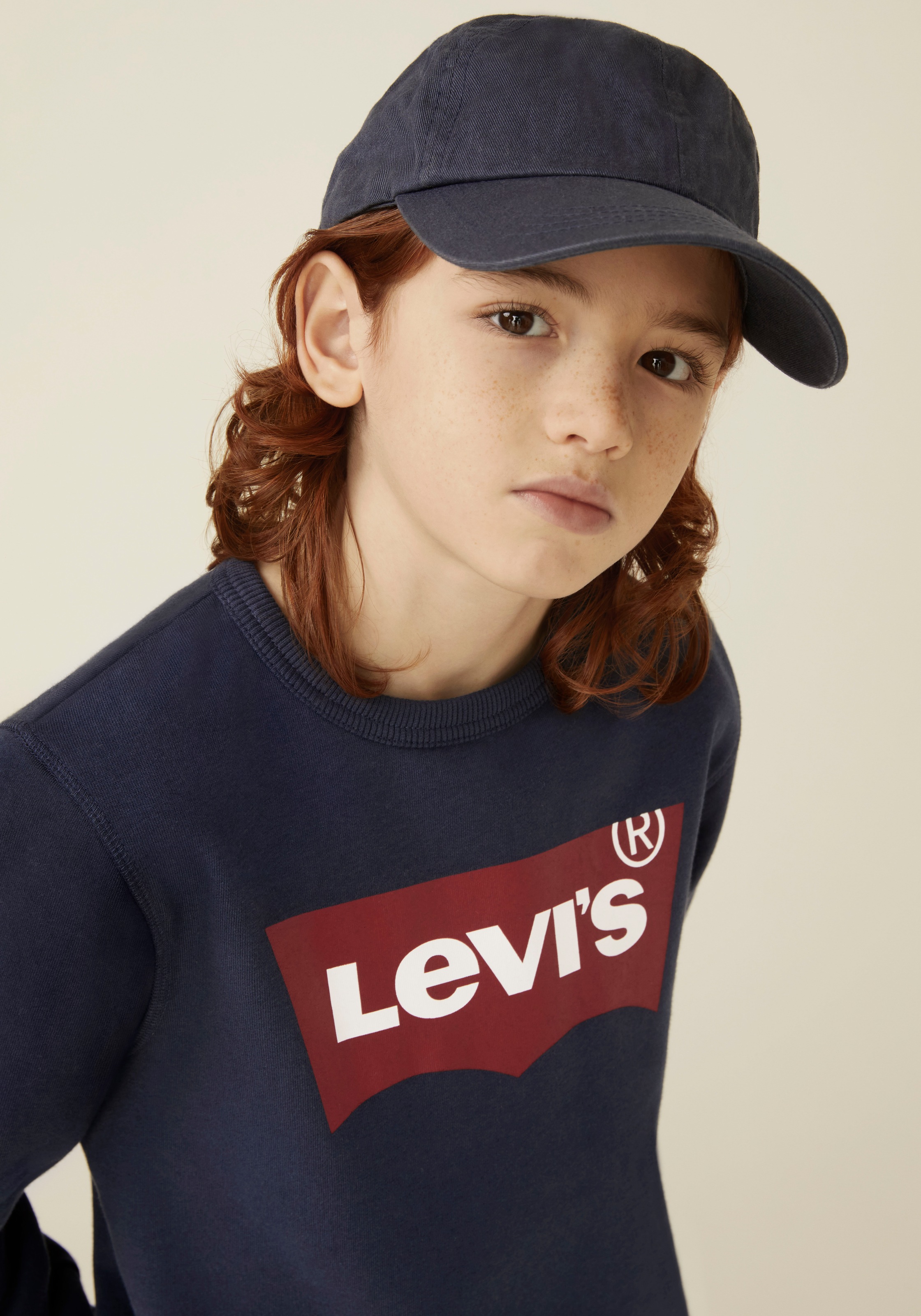 Thumbnail - Levis Kids Sweatshirt "LVB LVB FRENCH TERRY BATWING", mit großem Logo