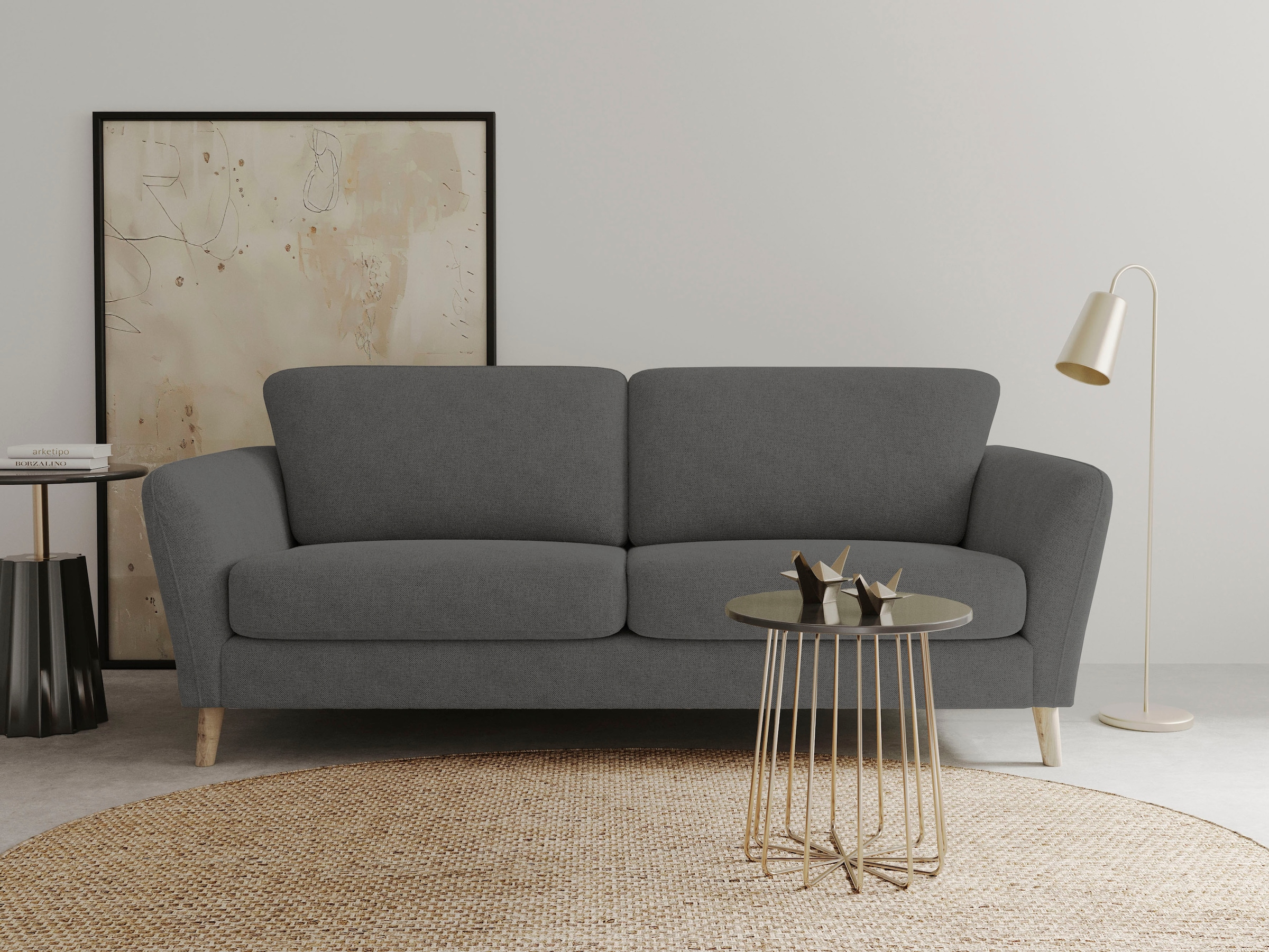 Home affaire 3-Sitzer "MARSEILLE 3er Sofa 206 cm, Cord, Flachgewebe, Strukt günstig online kaufen