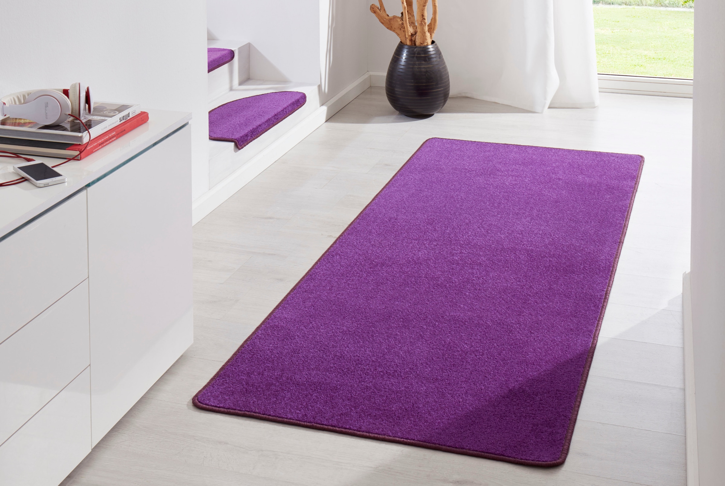 HANSE Home Teppich »Fancy«, rechteckig, 7 mm Höhe, Kurzflor, Läufer, uni, gekettelt, Wohnzimmer, Schlafzimmer, Esszimmer
