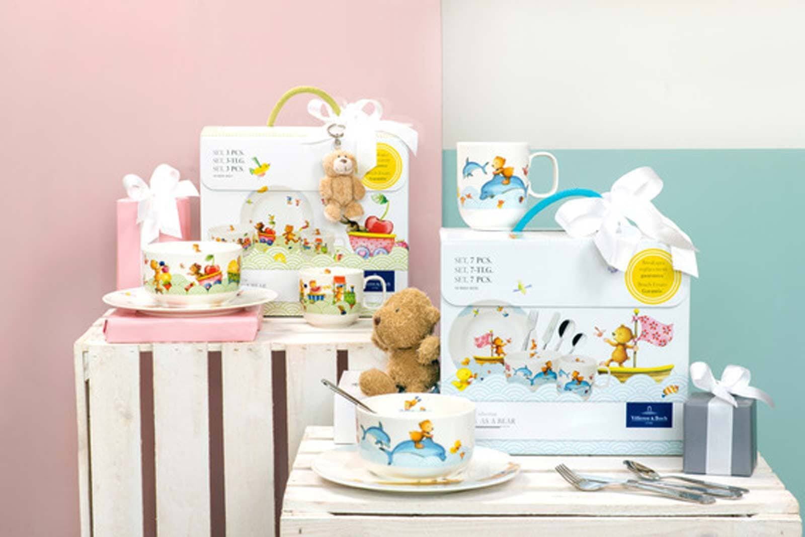 Villeroy & Boch Kindergeschirr-Set »Kindergeschirr Hungry as a Bear 2er Set bunt« Spülmaschinenfest, Mikrowellensicher