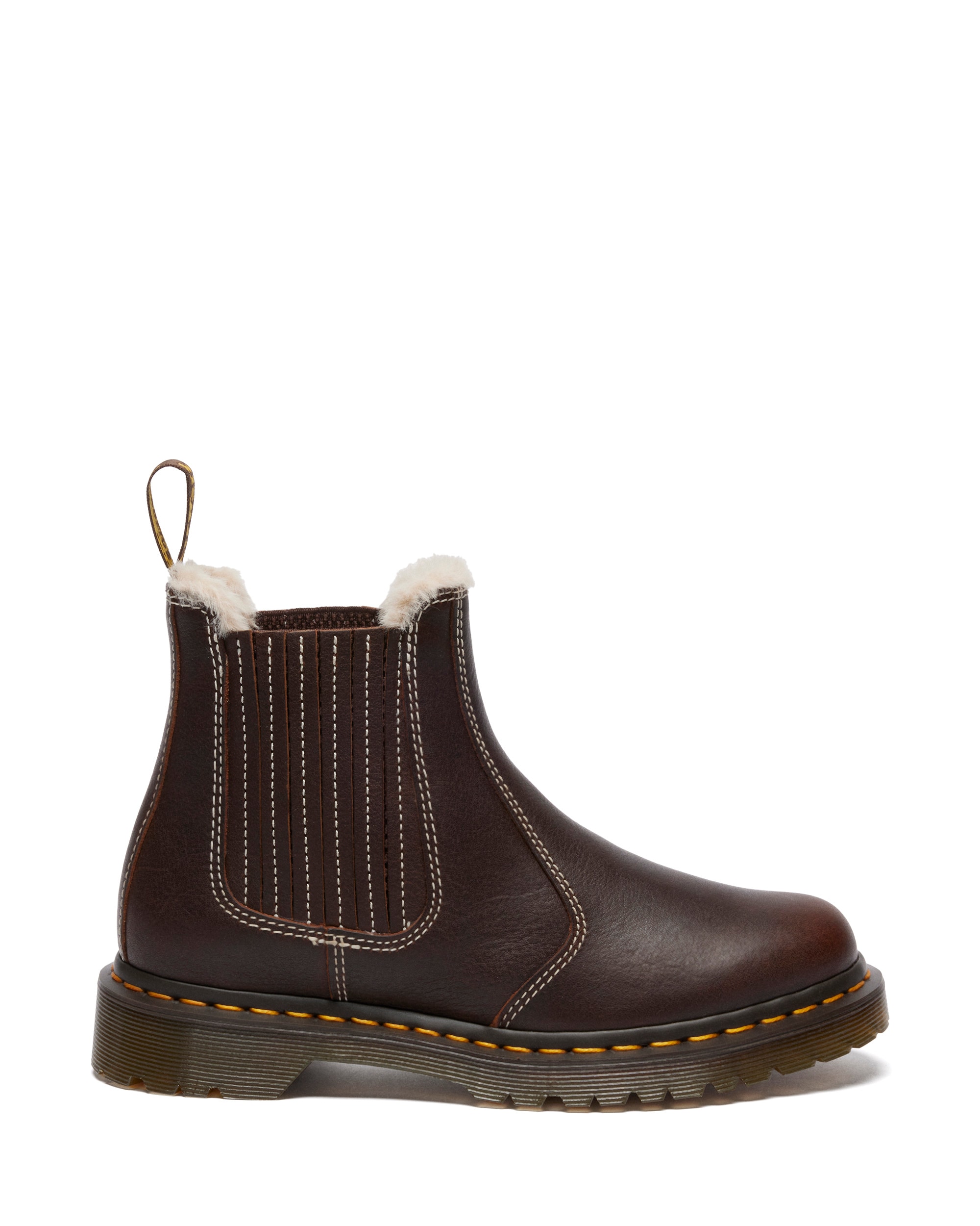 DR. MARTENS Winterboots »2976 Leonore II«  Blockabsatz, Stiefelette, Schlupfboots mit Fellimitat am Schaftrand