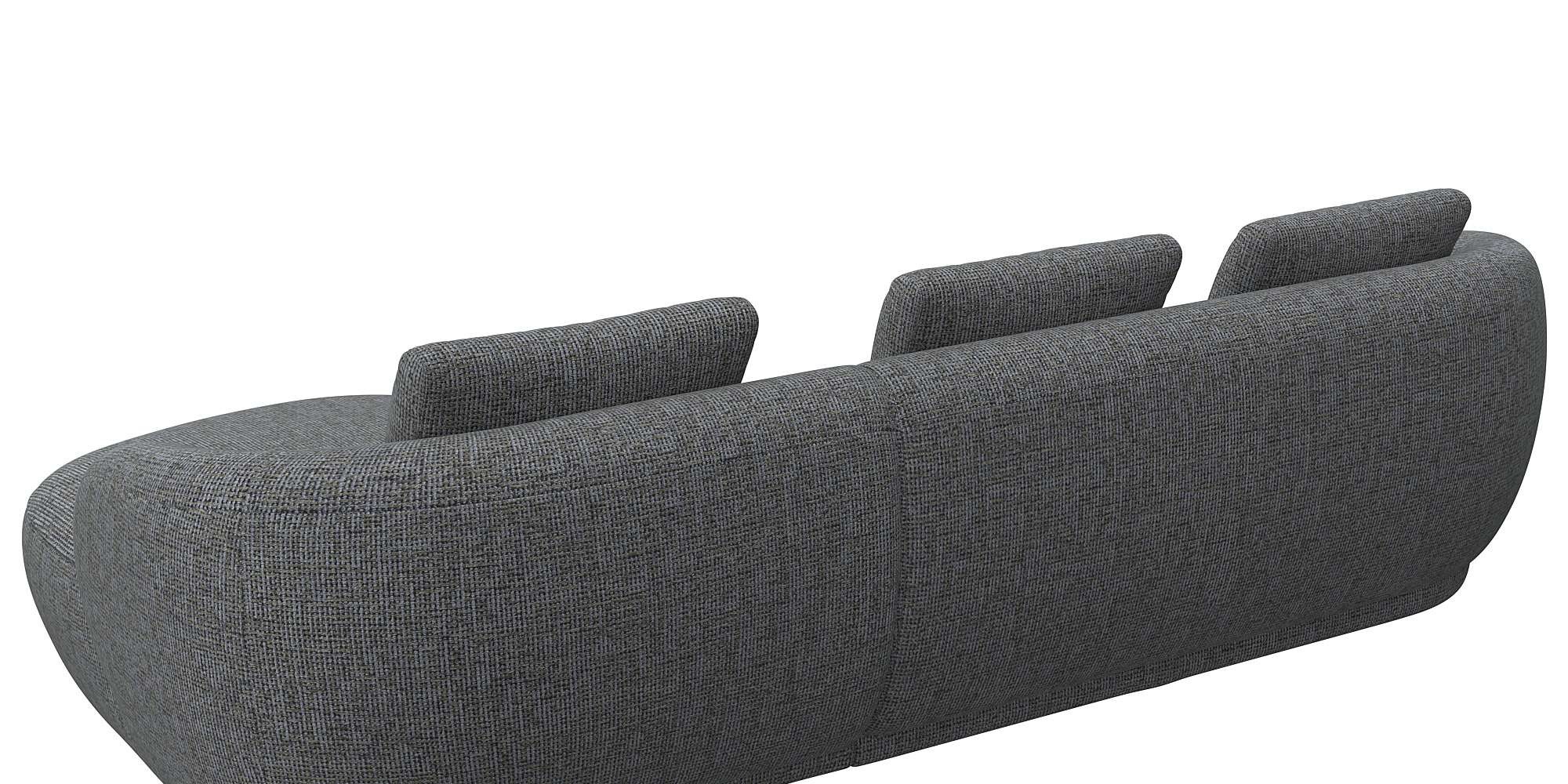 FLEXLUX Wohnlandschaft »Torino, rund, L-Form, Sofa-Ecke mit Recamiere, Longchair-Sofa«, Modernes, organisches Sofa-Design, Kaltschaum, Wellenunterfederung